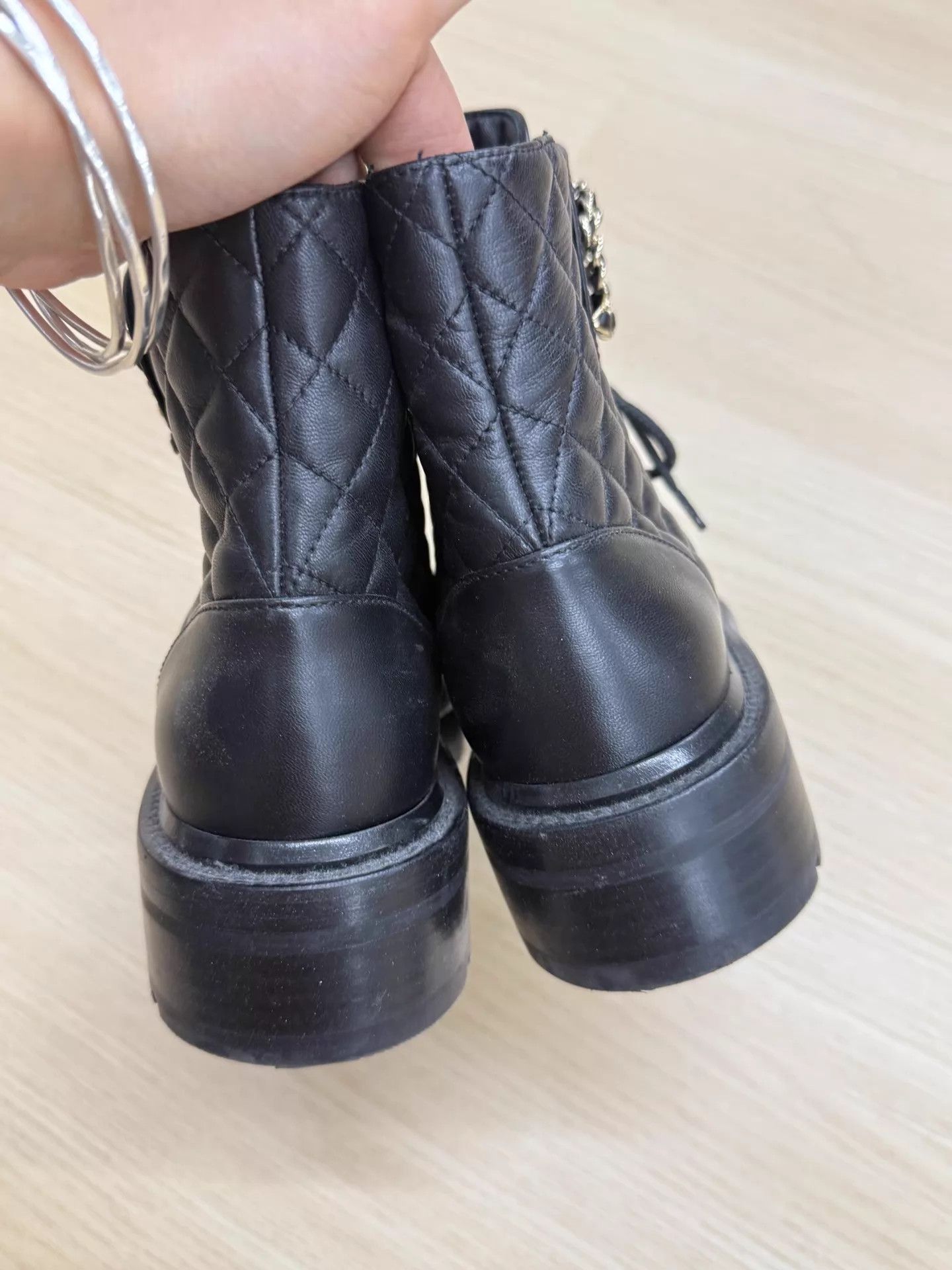 Chanel Chanel Black CC Lace-Up Short Boots 36.5 New Size US 6 / IT 36 - 3 Thumbnail