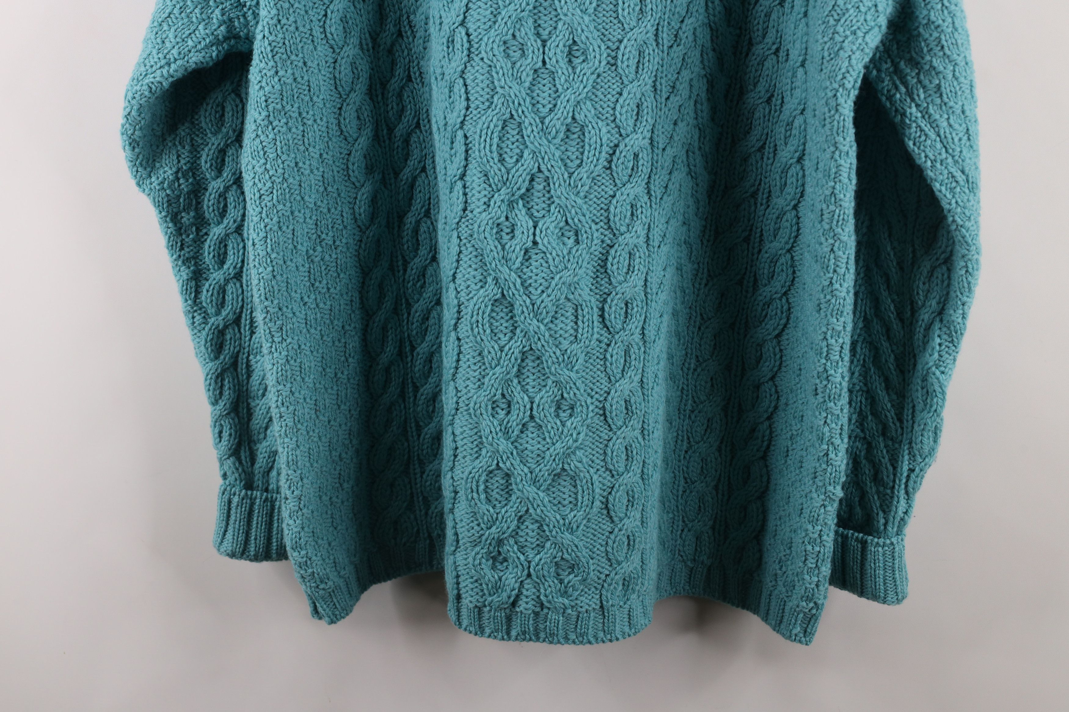 Vintage Vintage 90s Merino Wool Chunky Cable Knit Fisherman Sweater Size XL / US 12-14 / IT 48-50 - 11 Thumbnail