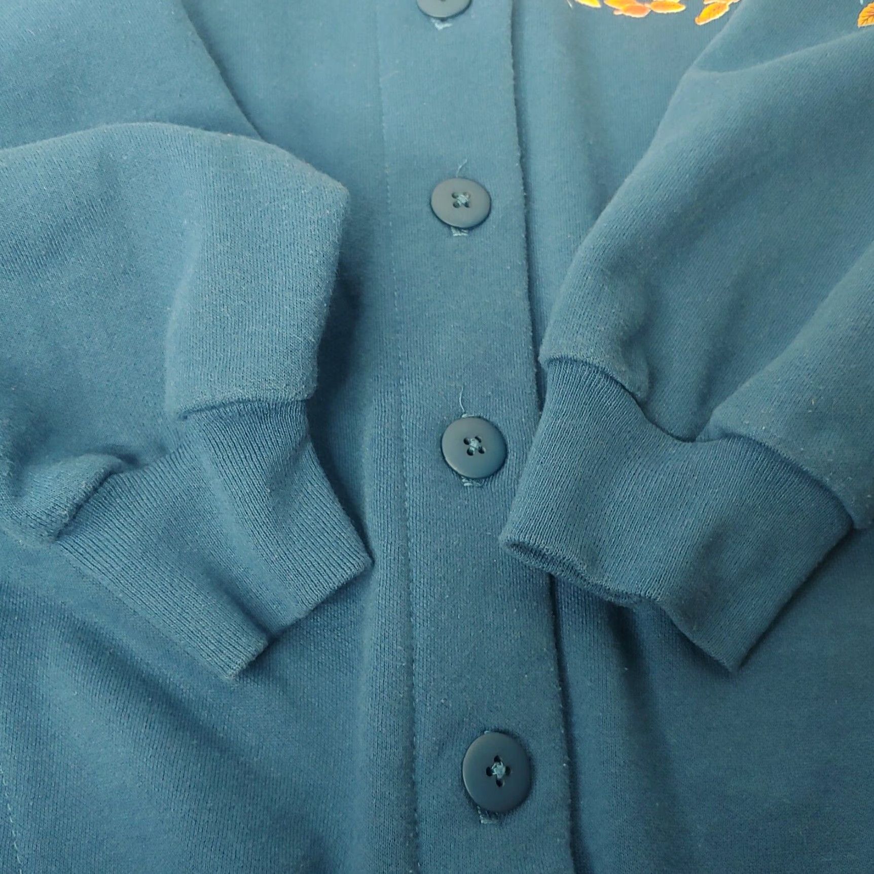 Vintage VINTAGE Morning Sun Cardigan Sweatshirt Large Women Blue 100% Cotton Knit Crew Neck Autumn Farm Nature Leaves Fall 90s? Cardigan Sweatshirt Size L / US 10 / IT 46 - 6 Thumbnail
