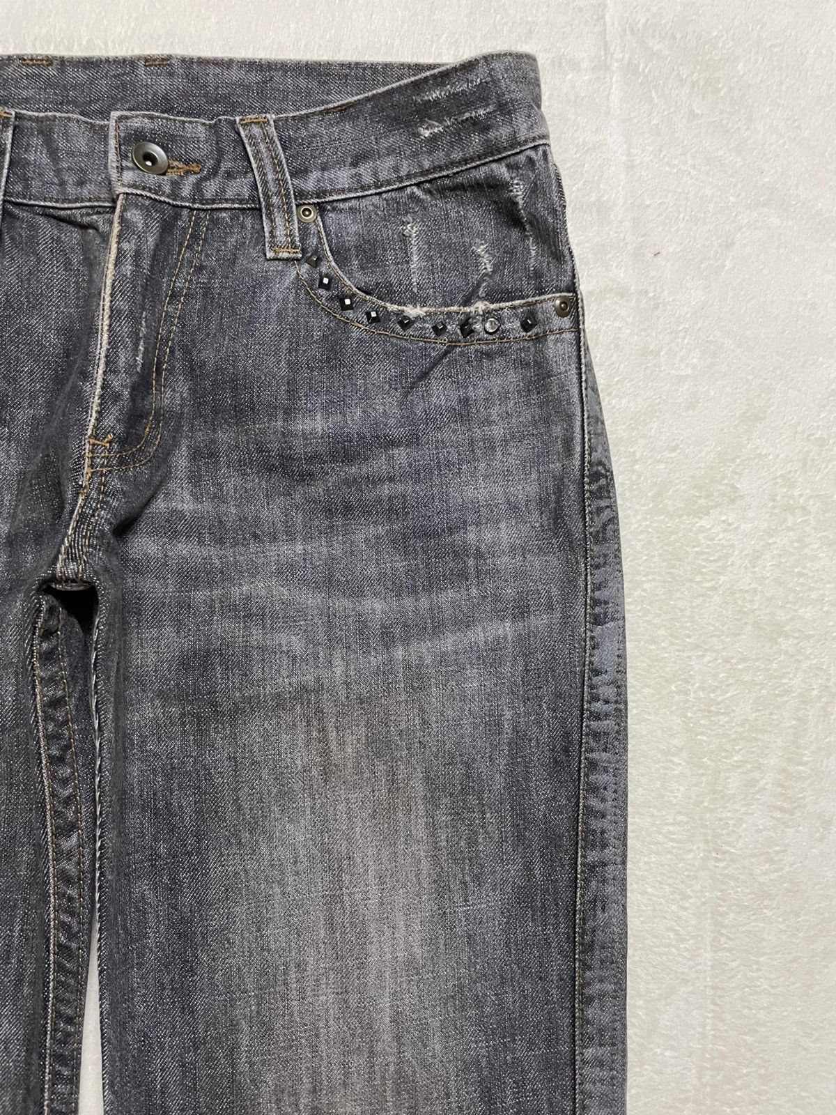 Japanese Brand Vintage Comme Ca Collection Distress Faded Studded Size US 33 - 4 Thumbnail