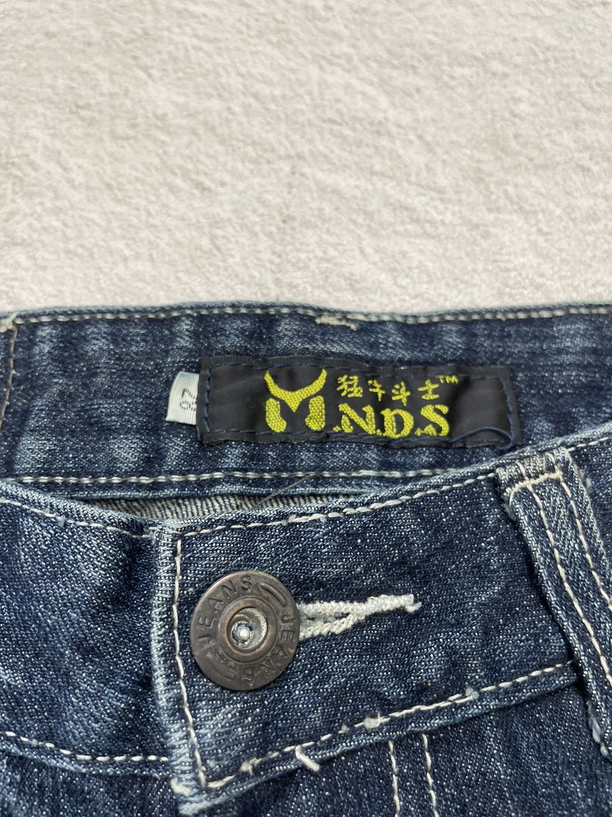 Japanese Brand 2000s Number Nine Multi Pocket Denim Ripped Fading Jeans Y2K Size US 29 - 6 Thumbnail