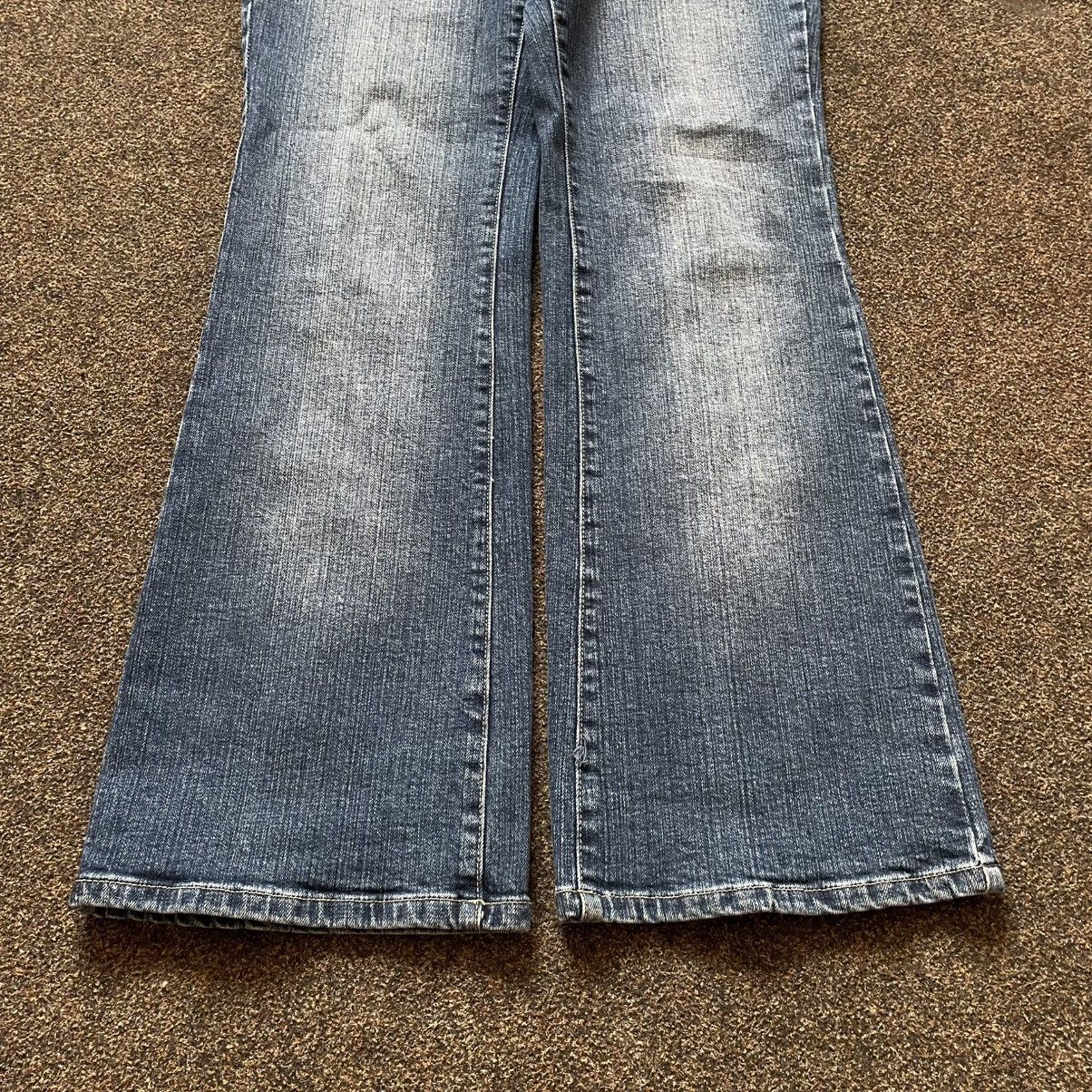Vintage vintage pants bootcut jeans Y2K flared skulls fade Size 35" - 5 Thumbnail