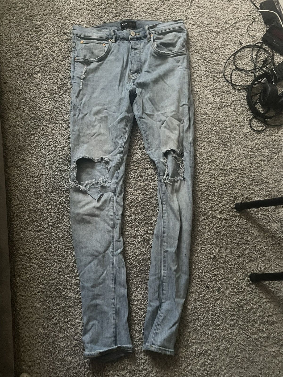 Purple Brand purple jean P002 Repair Drop-Fit Skinny Jeans Size US 31 - 2 Thumbnail