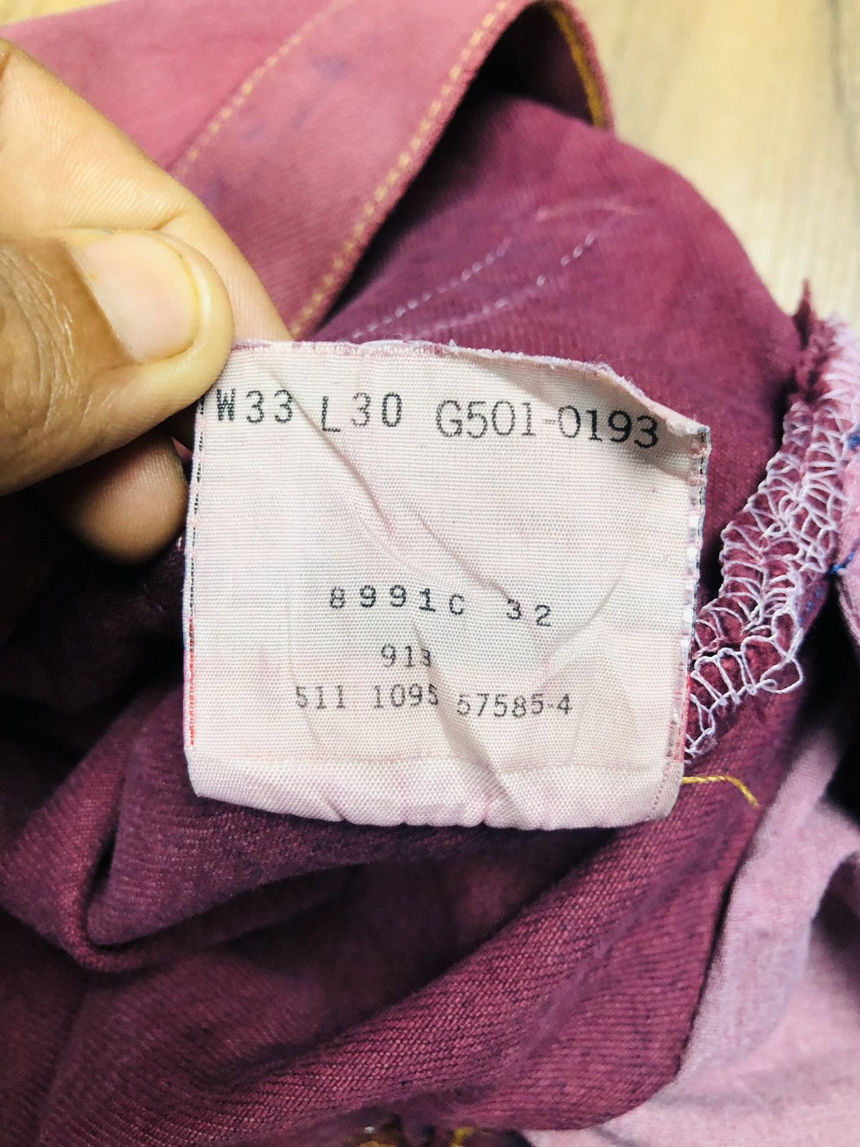 Levi's VINTAGE Levi's 501 USA Purple/Maroon Denim Button Fly (38) Size US 33 - 10 Thumbnail
