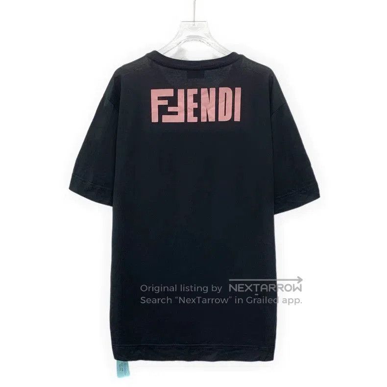 Fendi Fendi Black and White Color Block Letter Print Cotton T. Size US M / EU 48-50 / 2 - 2 Thumbnail