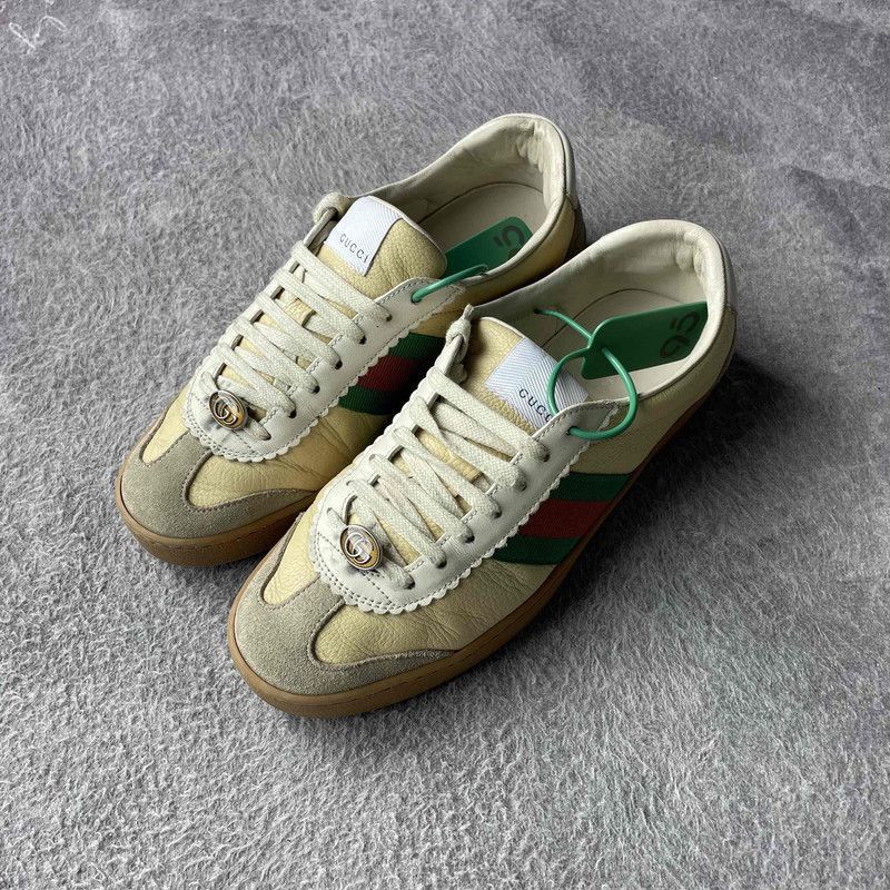 Gucci Gucci G74 Web Leather Bee Fashion Sneakers - Size US 7.5 / IT 37.5 - 1 Thumbnail