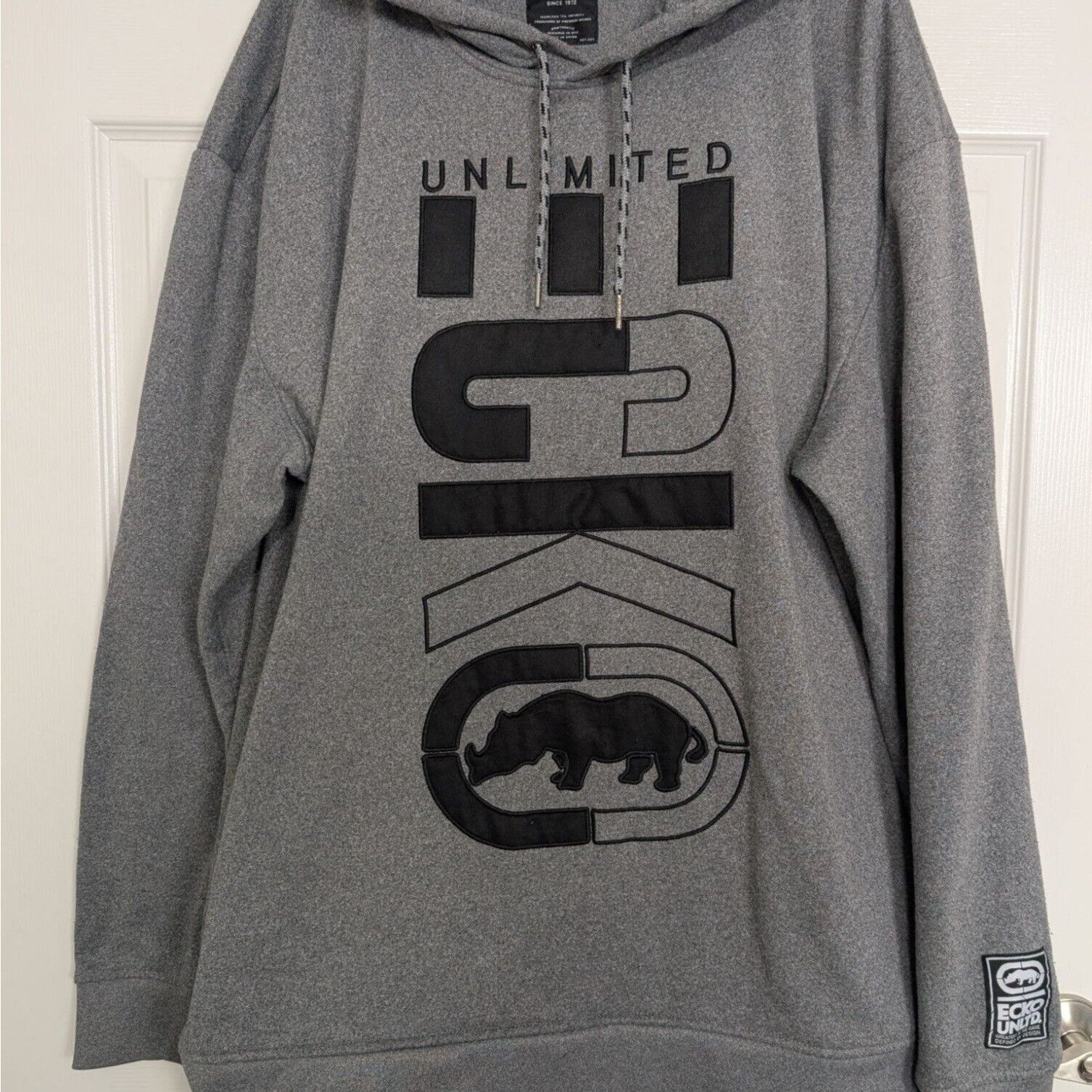 Designer Y2K Ecko Unltd Embroidered Logo Hoodie Mens Size 4XL Gray Size 4XL / US 24-26 - 2 Thumbnail