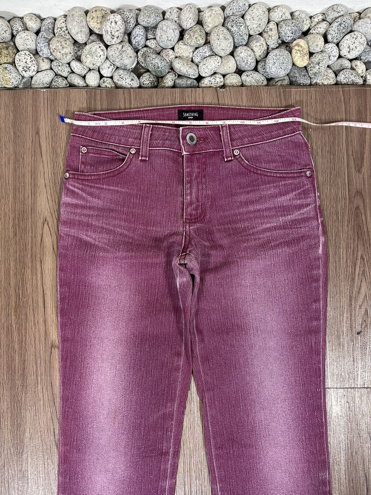Edwin × If Six Was Nine × Tornado Mart Edwin Something Burgandy Washed Bootcut Jean with Chain Belt Size US 27 - 14 Thumbnail