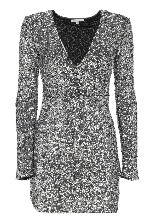 Patrizia Pepe PATRIZIA PEPE DRESS SILVER SEQUINS 8A1191/A298-FD87 - 44 Size M / US 6-8 / IT 42-44 - 4 Thumbnail