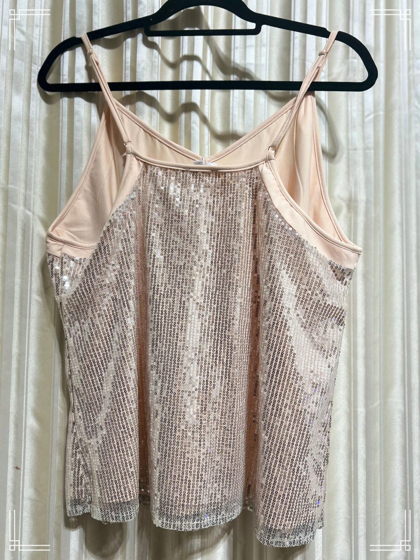 Designer Clearlove Sequin Tank Top - Rose Gold, Size XL Size XL / US 12-14 / IT 48-50 - 3 Thumbnail