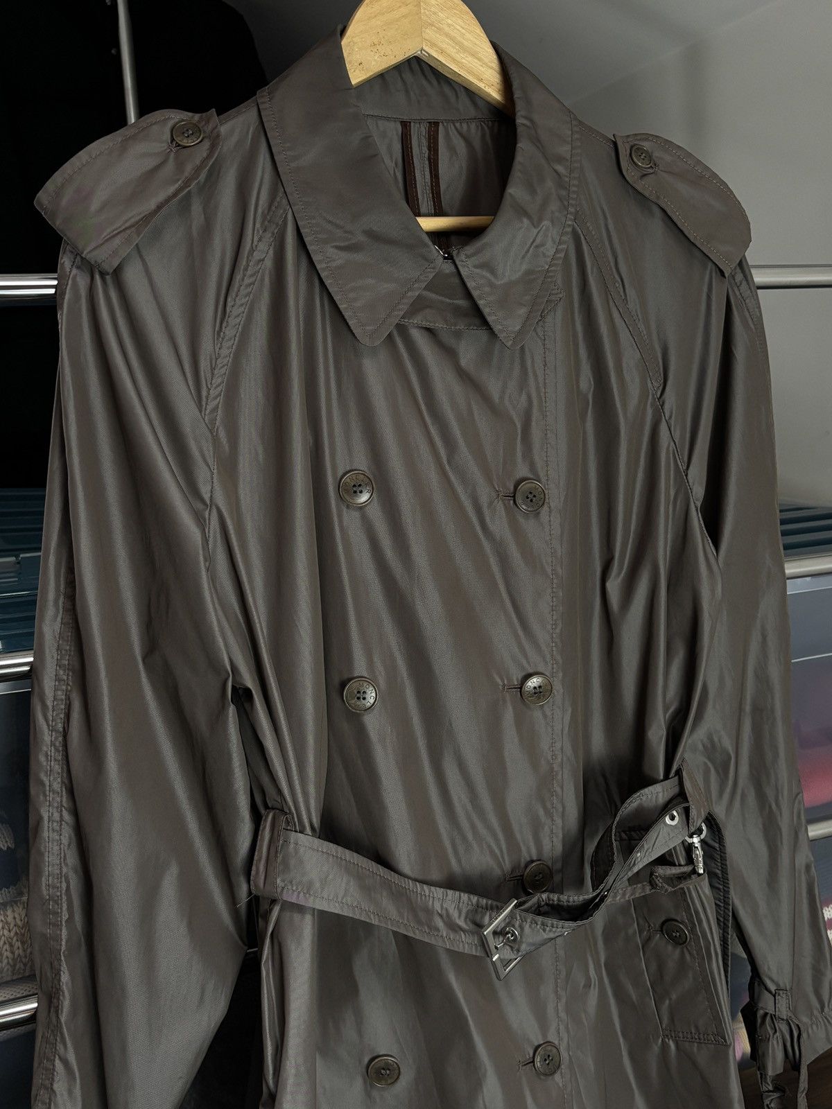 Moncler Vintage Moncler Double Breasted Belted Trench Coat Size L / US 10 / IT 46 - 3 Thumbnail