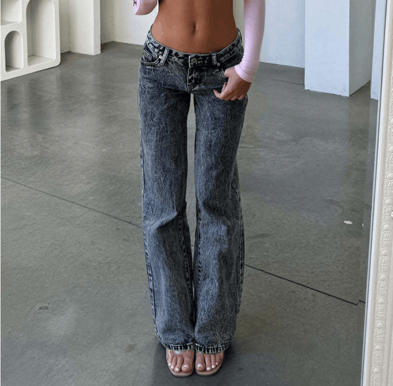 Japanese Brand Vintage low-rise straight-leg baggy jeans woman | Grailed