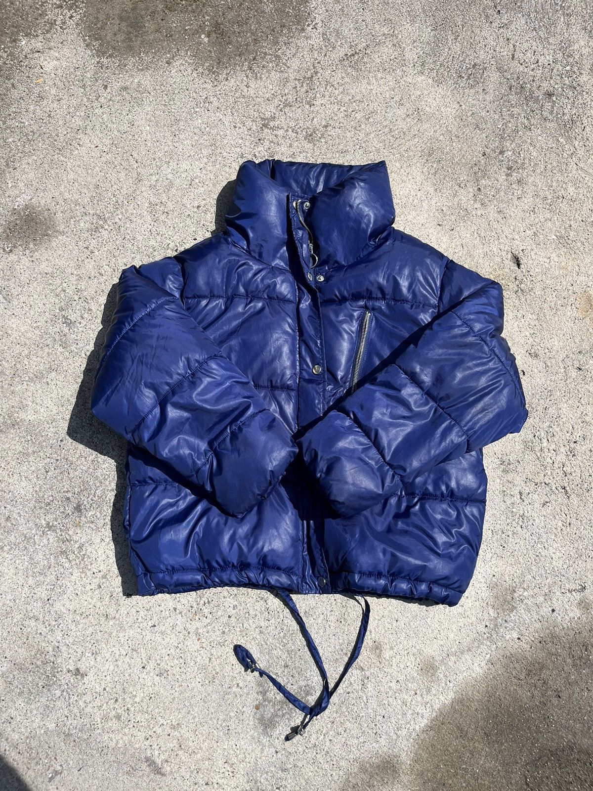 image of Designer Y2K Puffer Jacket in Blue, Women's (Size Small)