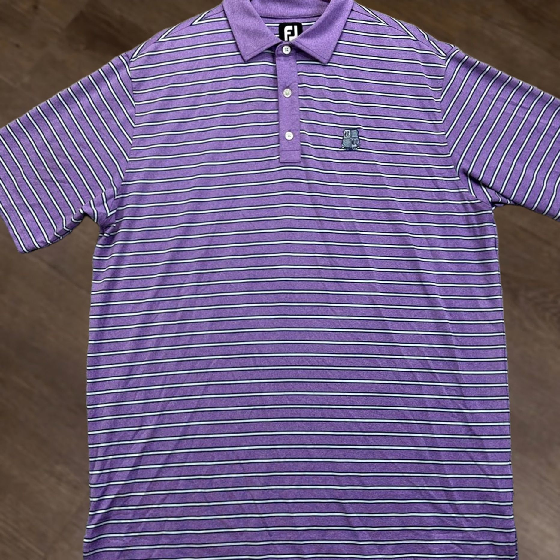 Footjoy FootJoy FJ Polo Shirt Mens XL Purple Stripe Rugby Athletic Short Sleeve Shirt Size US XL / EU 56 / 4 - 1 Thumbnail