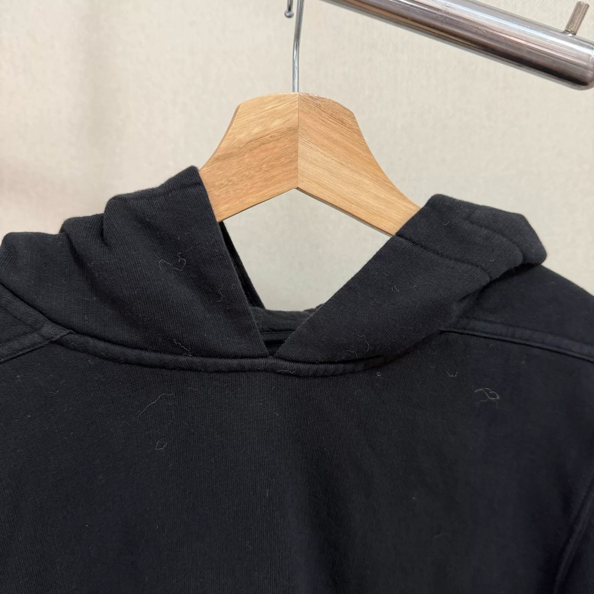 Rick Owens Drkshdw Rick Owens Drkshdw Black Back Drawstring Ribbon Hoodie Size US L / EU 52-54 / 3 - 3 Thumbnail