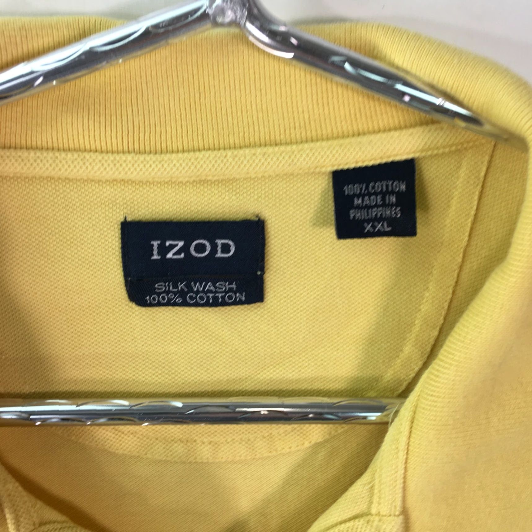 Izod Izod Mens Polo Shirt Golf Yellow Collared Short Sleeves Silk Wash Size XXL Size US XXL / EU 58 / 5 - 4 Thumbnail