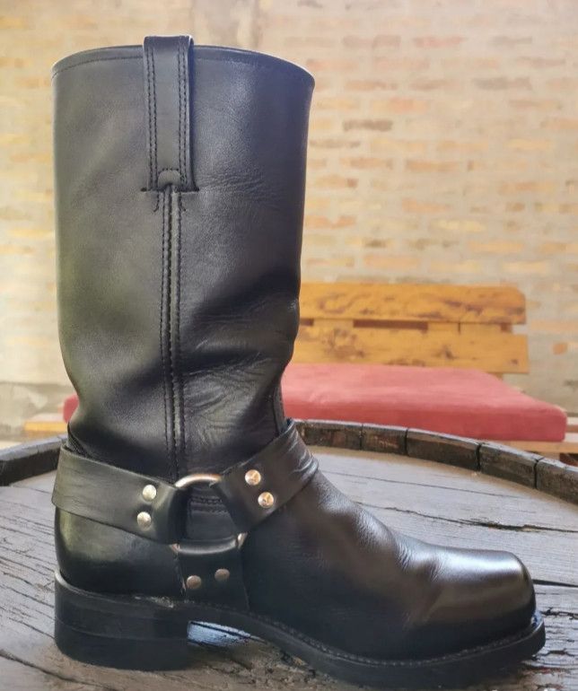 Frye Frye Harness Boots Black Leather Buckle Size US 9 / EU 42 - 2 Thumbnail