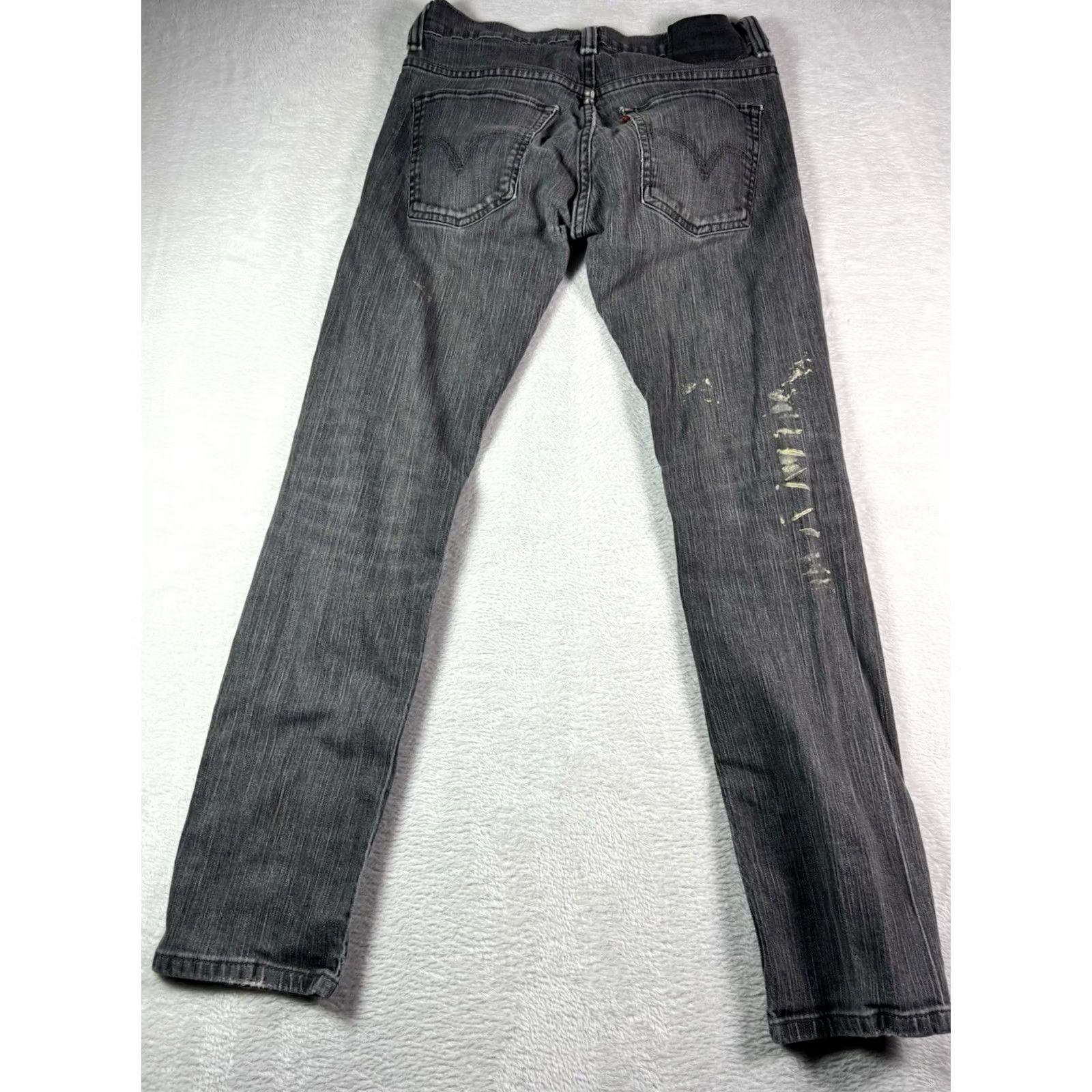 Levi's Levi's 511 Men's Jeans Slim Skinny Black Denim 32x30 Distressed Stretch Denim USA Logo 5-Pocket Style Zipper Button Shirt? Size US 32 / EU 48 - 2 Thumbnail