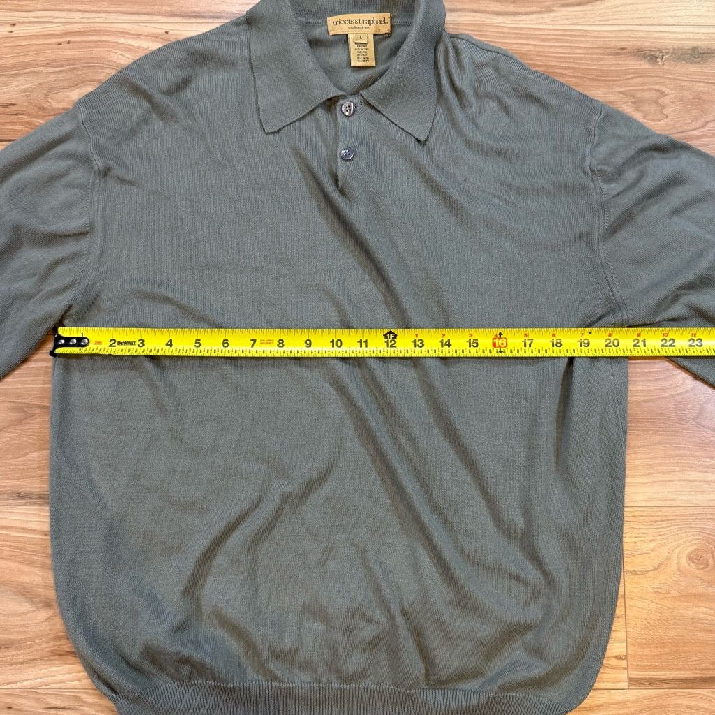 47 Brand Tricots St Raphael Italy Knit Polo Sweater Olive Green L Size US L / EU 52-54 / 3 - 4 Thumbnail