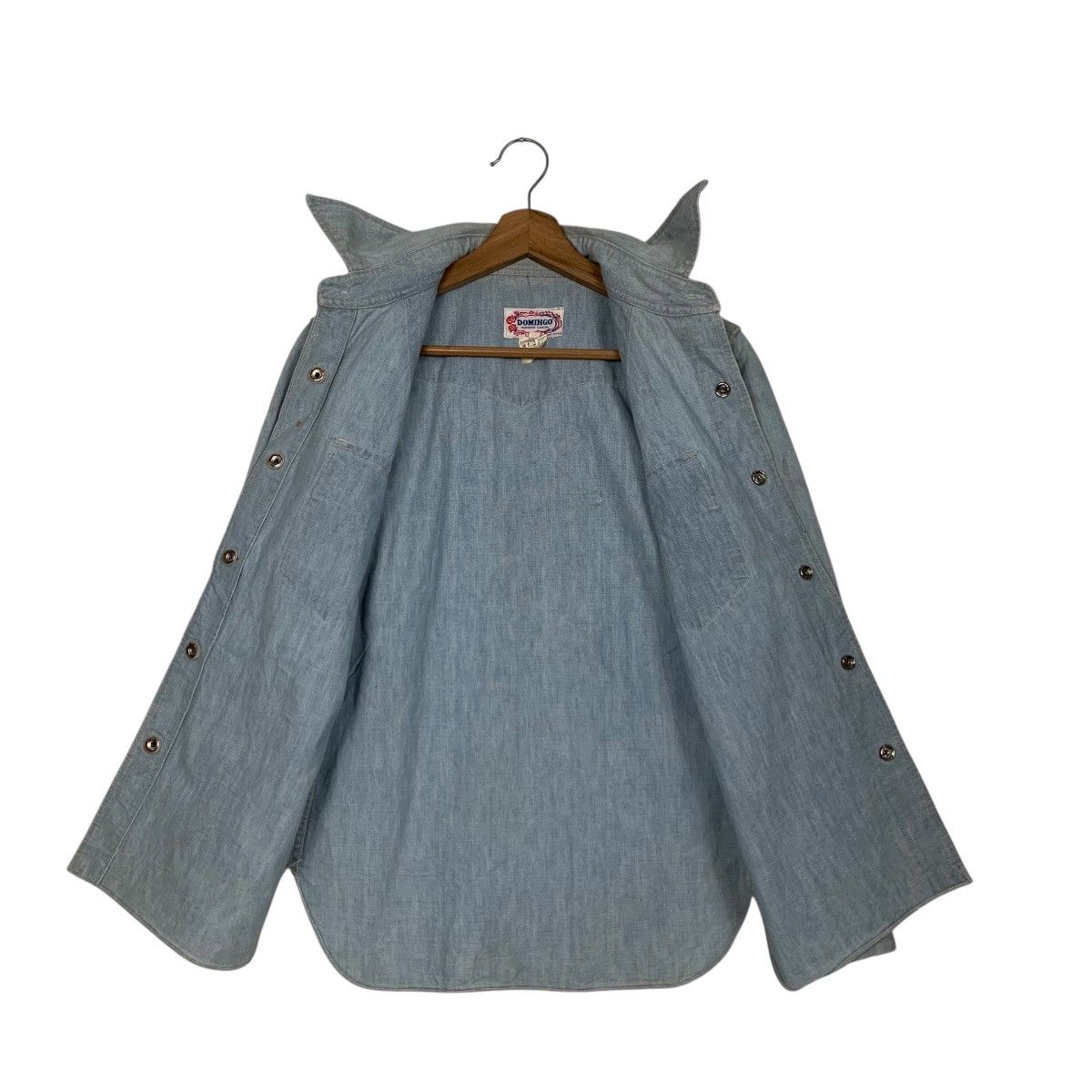 Japanese Brand Vintage 90's DOMINGO Denim Shirt #2925-C132 Size US M / EU 48-50 / 2 - 11 Thumbnail