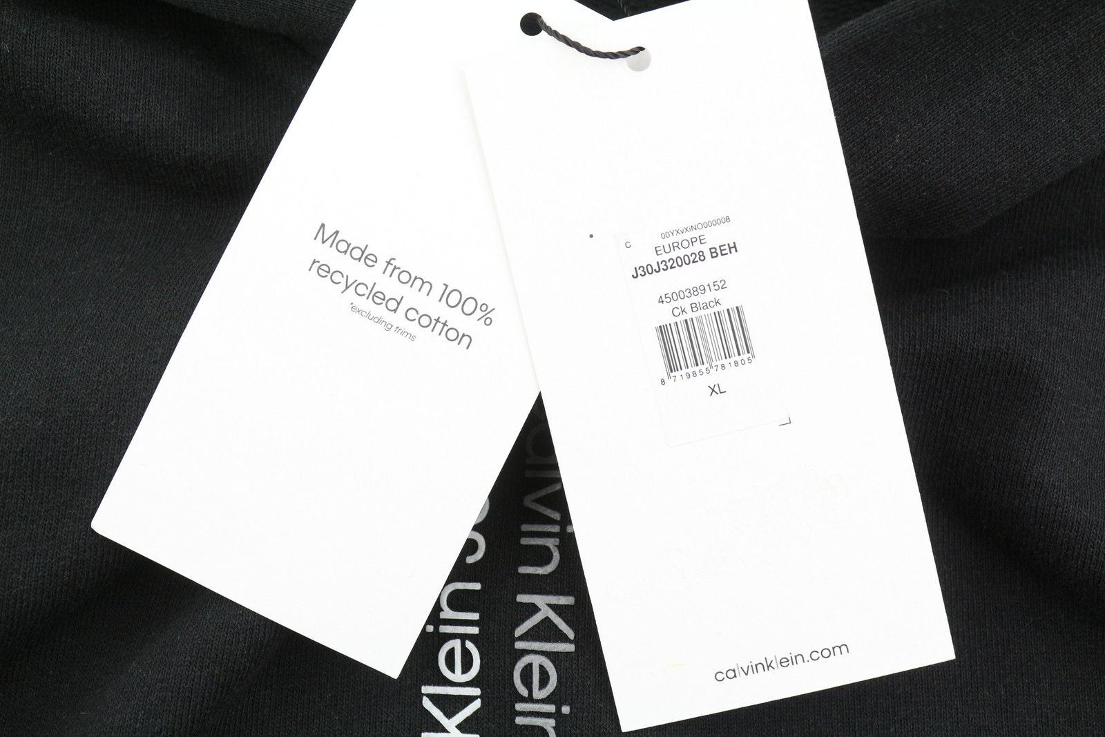Calvin Klein XL Black Cotton Oversized Logo Pullover Hoodie 87449 Size US XL / EU 56 / 4 - 6 Thumbnail