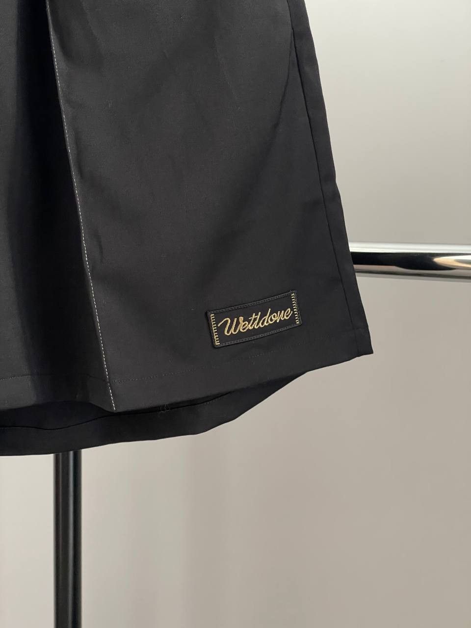 WE11DONE We11Done Stitching Black Cotton Track Oversize Fit Shorts Size US 34 / EU 50 - 2 Thumbnail