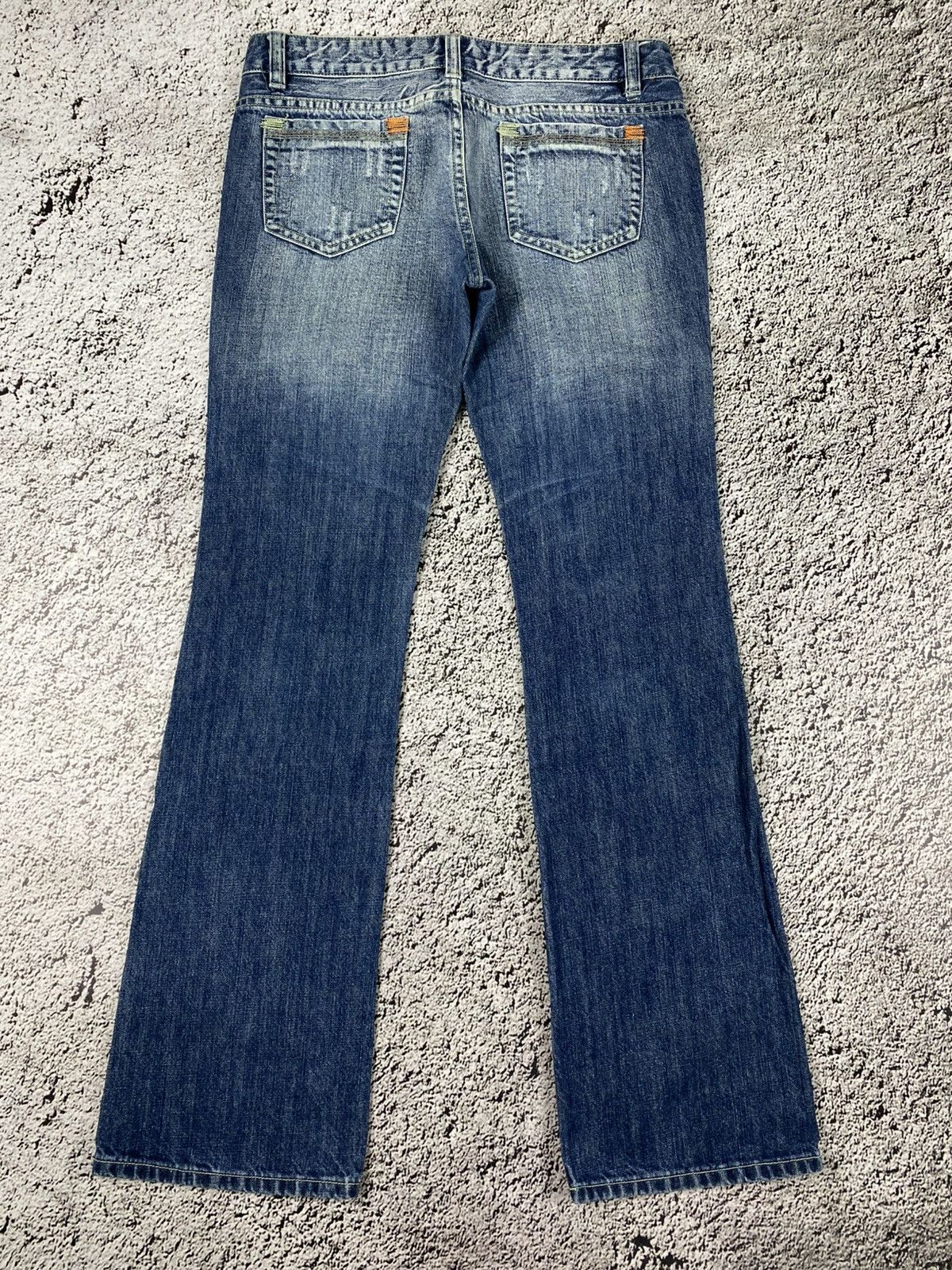 Vintage Y2K unisex patchwork bootcut lowrise denim jeans 30