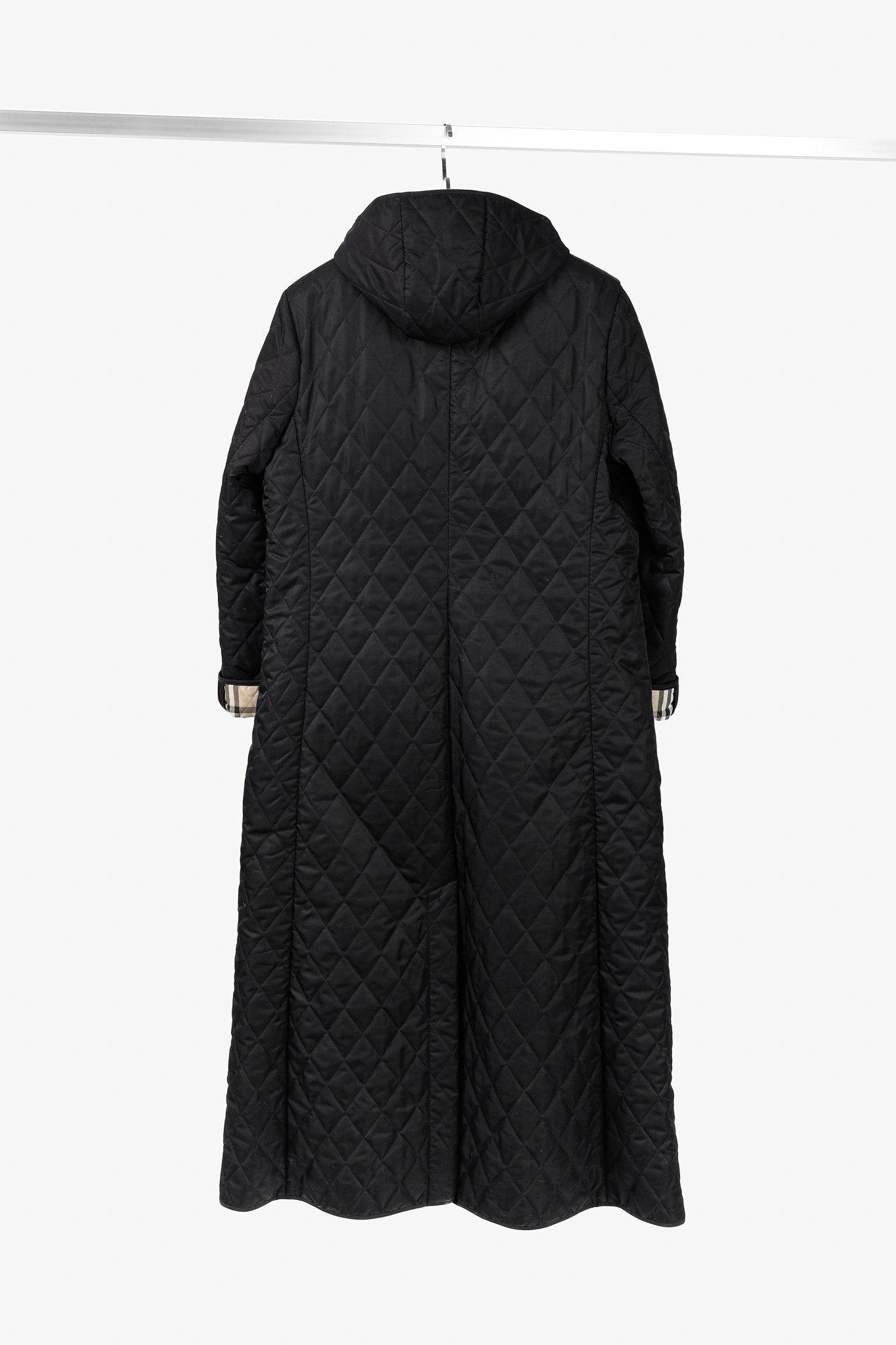 Burberry Burberry Black Quilted Hooded Long Jacket Size L / US 10 / IT 46 - 2 Thumbnail