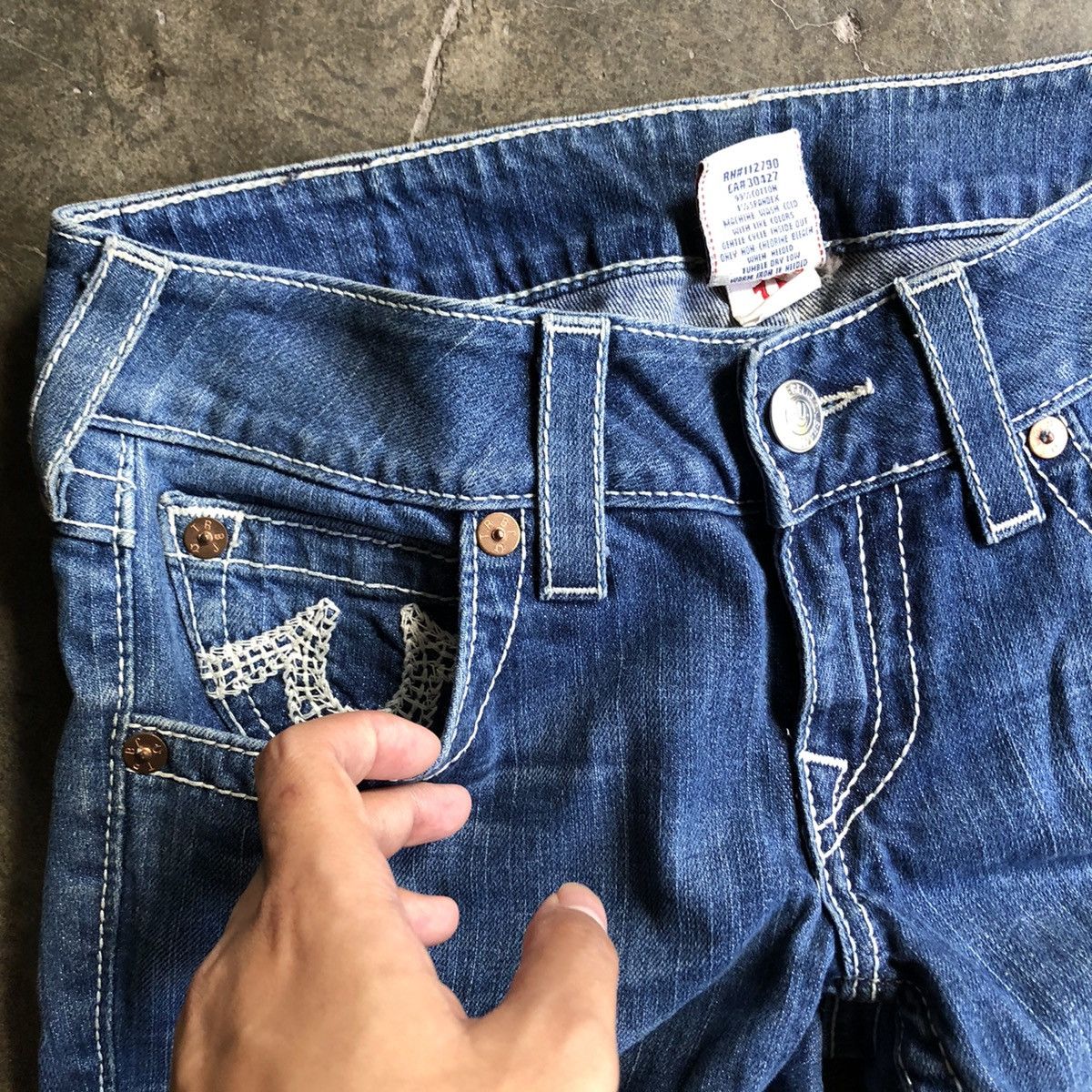 Hysteric Glamour × Japanese Brand × True Religion Vintage True Religon Flare Bell Bottom Jeans Size 29" - 6 Thumbnail