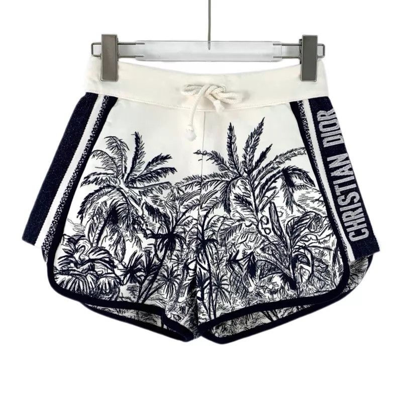 Dior Dior Size XS White jungle print cotton drawstring casual sh Size 42" / US 20 - 1 Thumbnail
