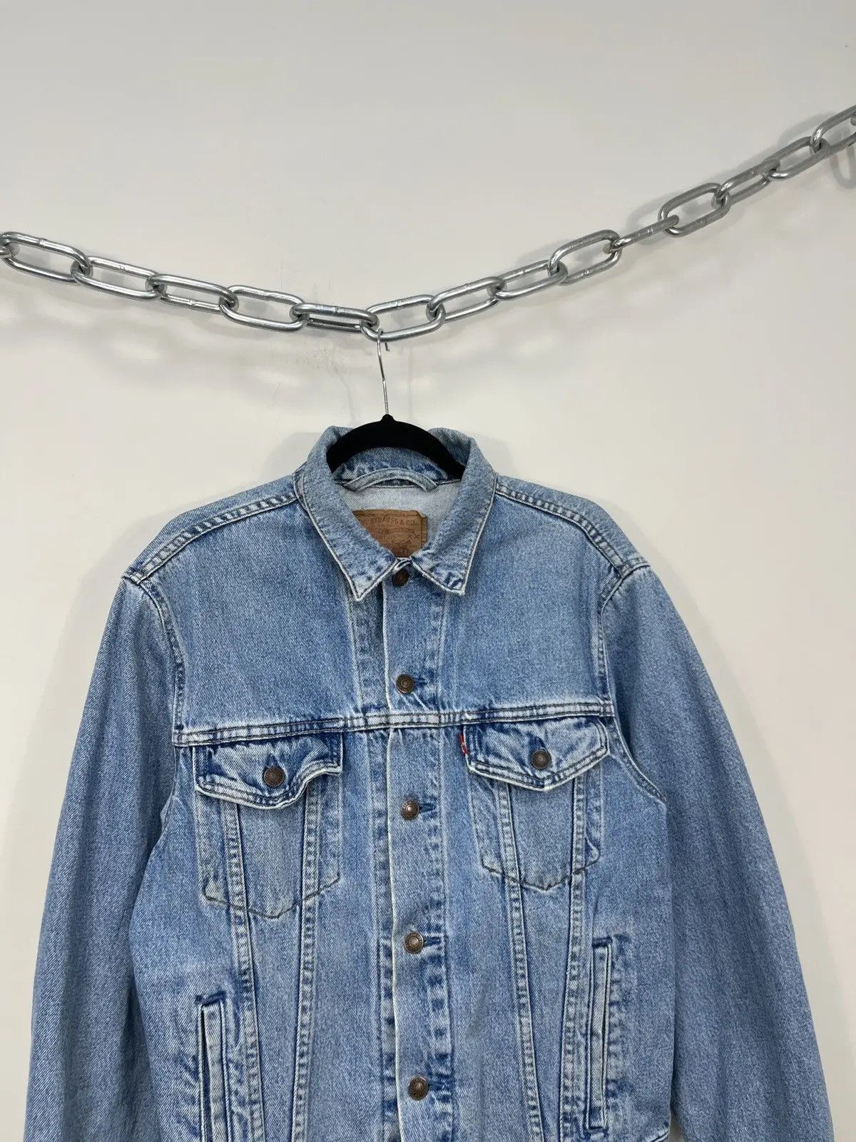 Levi's × Vintage Vintage Levi’s 90s USA Light Blue Hype Denim Jacket Size US M / EU 48-50 / 2 - 2 Thumbnail