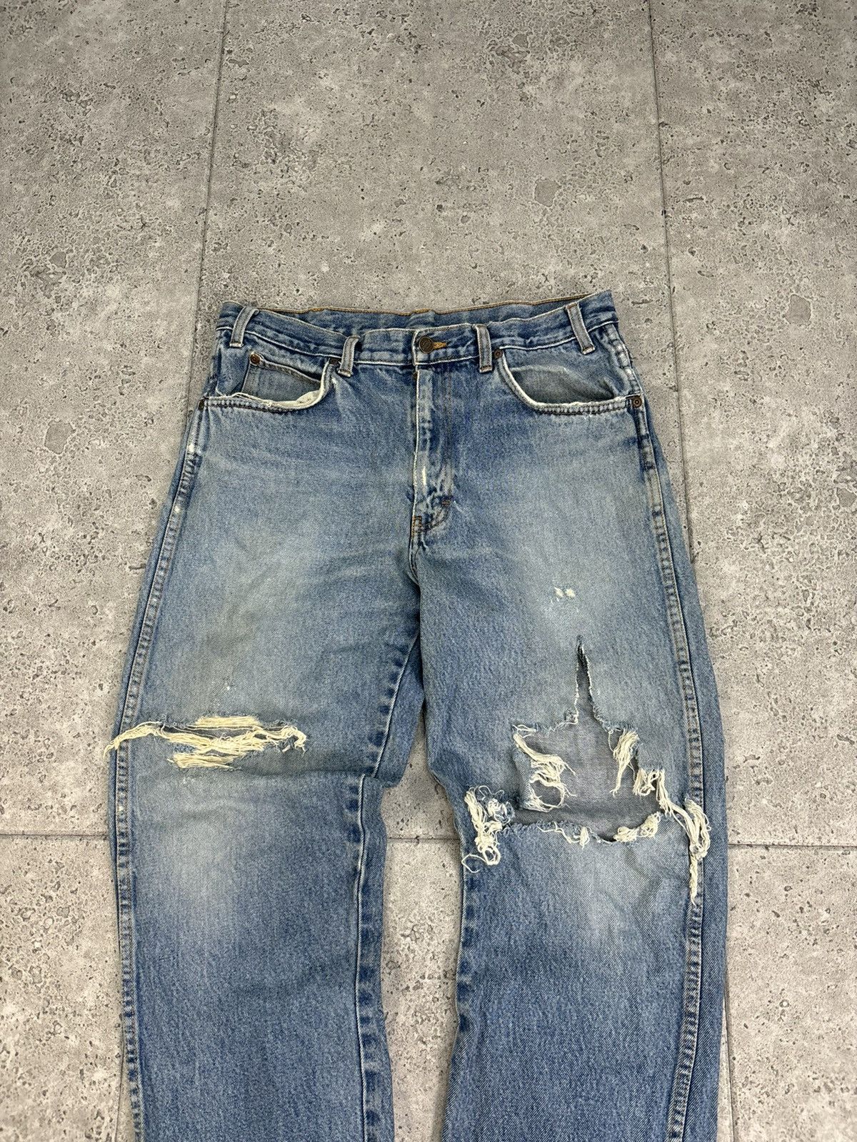 Dickies × Vintage Vintage 90s Dickies Distressed Blue Denim Baggy Work Pants Size US 34 / EU 50 - 5 Thumbnail