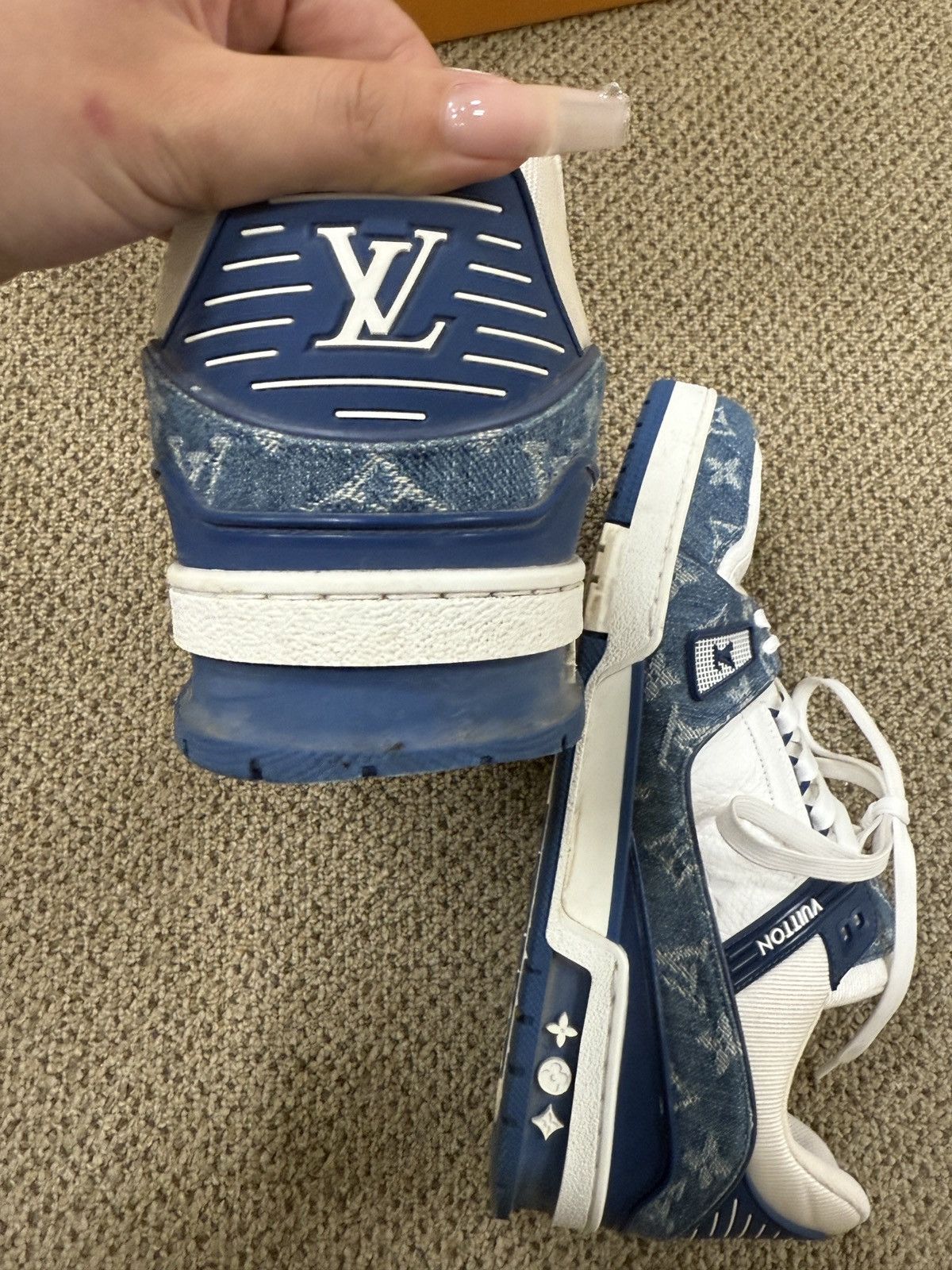 Louis Vuitton LOUIS VUITTON LV TRAINER MONOGRAM DENIM WHITE BLUE Size US 9 / EU 42 - 11 Thumbnail