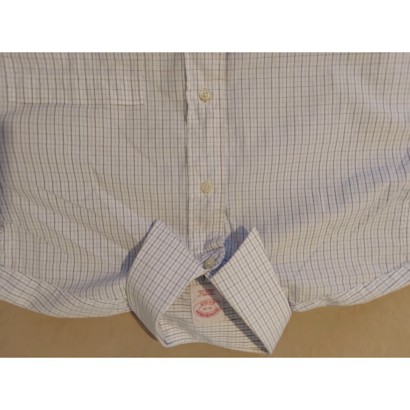 Brooks Brothers VINTAGE Brooks Brothers Dress Shirt 15 33 White Cotton Mens Shirt Button 15 White Cotton Mens Dress Shirt Size 40R - 2 Thumbnail
