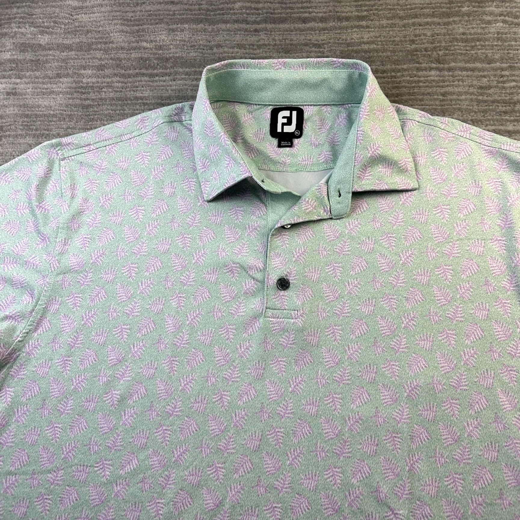 Footjoy Footjoy Polo Shirt Mens XL Green All Over Print Golf Performance Shirt Size US XL / EU 56 / 4 - 4 Thumbnail