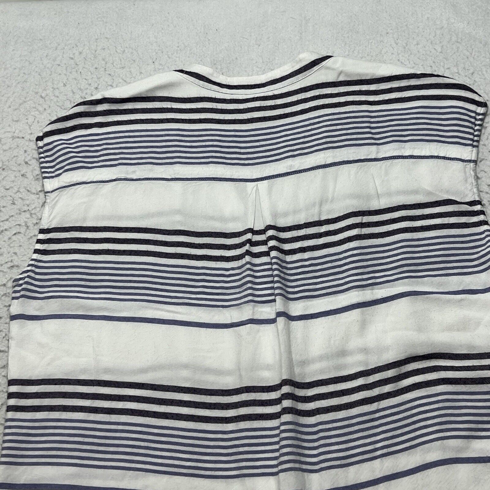 Nordstrom Kut From The Kloth Button Up Blue + White Striped Top Size L / US 10 / IT 46 - 9 Thumbnail
