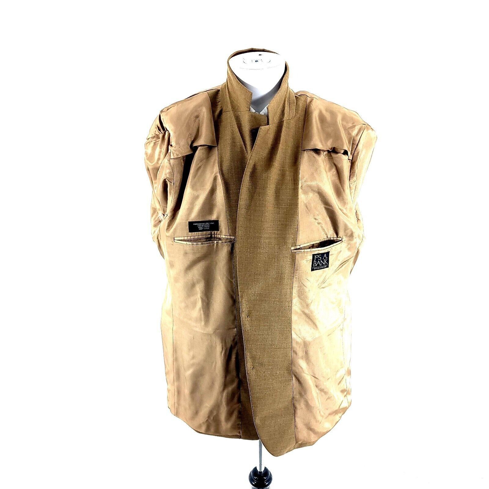 Jos. A. Bank DAMAGED Jos A Bank Wool 2 Button Blazer 46L Light Brown Bask Size 46L - 9 Thumbnail