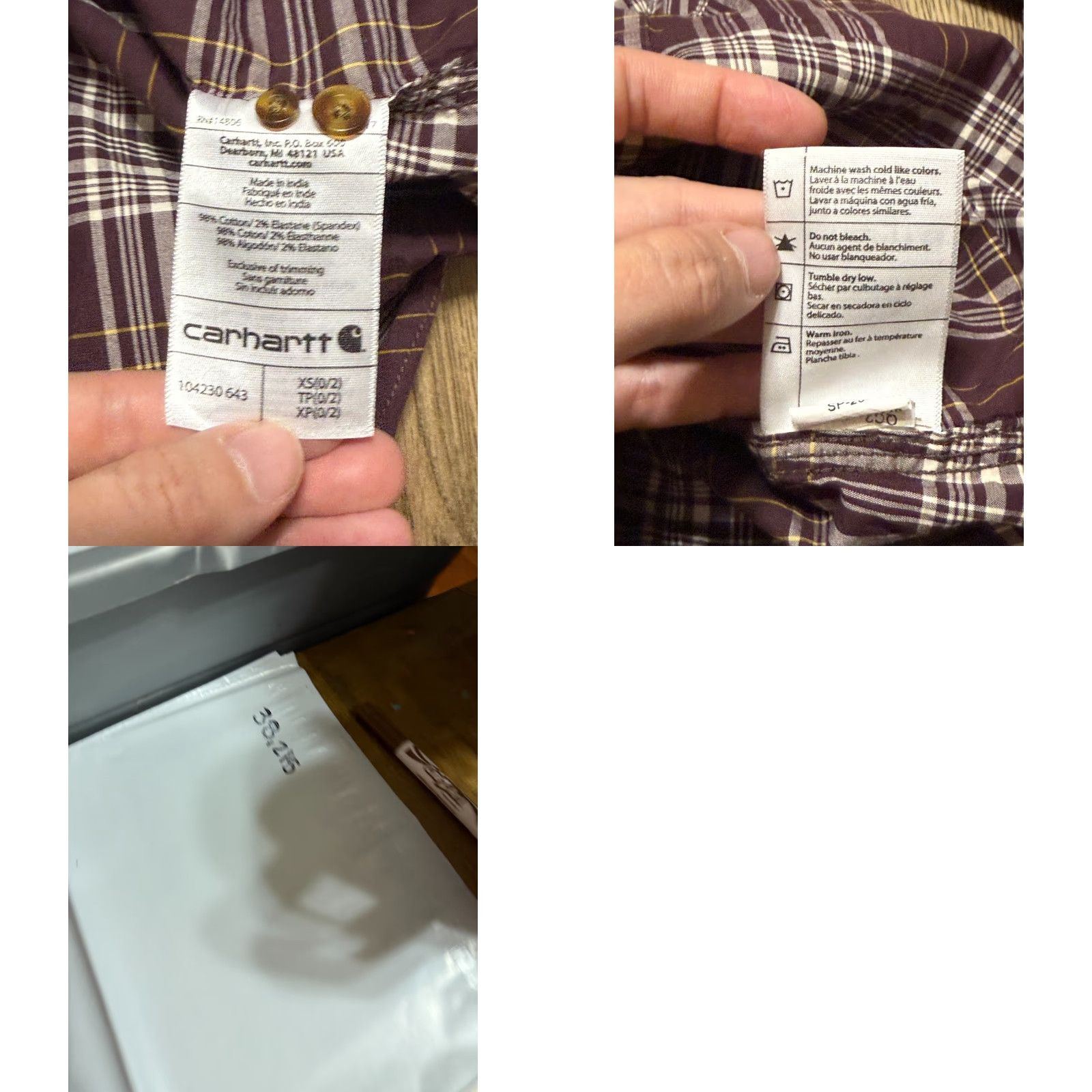 Carhartt Carhartt Shirt Women's Size XS Brown Yellow White Plaid Long Sleeve Button Up Size XS / US 0-2 / IT 36-38 - 8 Thumbnail