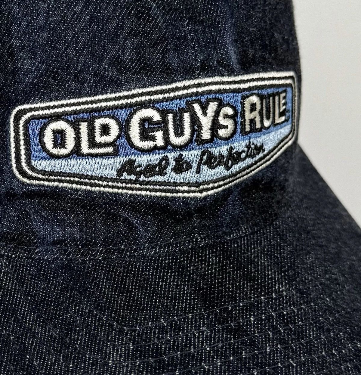 Vintage Old Guys Rule Rear View Cap Hat Denim Blue Top Embroidered Size ONE SIZE - 4 Thumbnail
