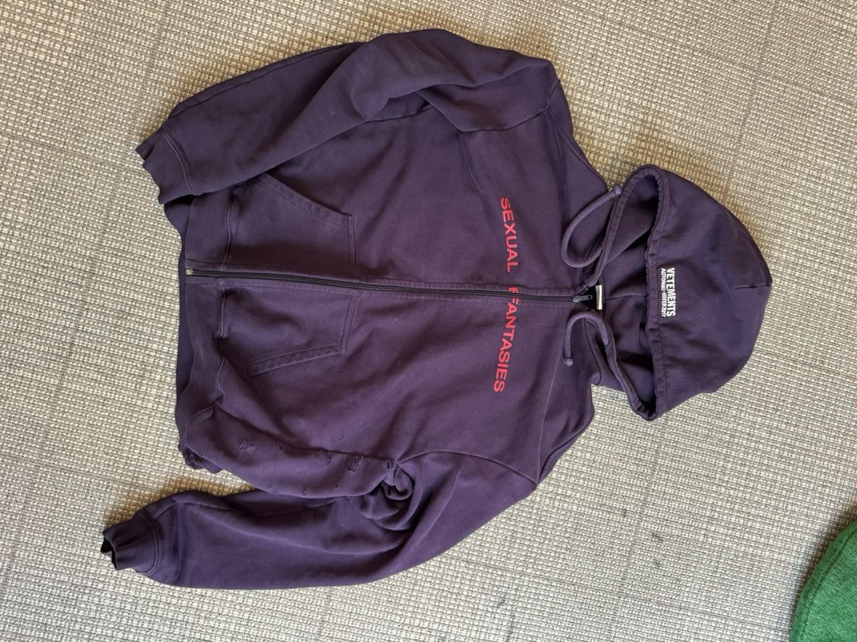 image of Vetements Sexual Fantasies Zip Up in Purple, Men's (Size Small)