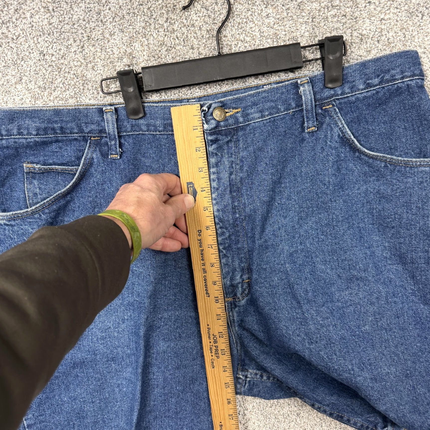 Wrangler Wrangler Bermuda Shorts Mens 42x7 Blue Denim Relaxed Fit 7 Inseam 5-Pocket logo Zip Fly Casual Summer Iconics Size US 42 / EU 58 - 6 Thumbnail