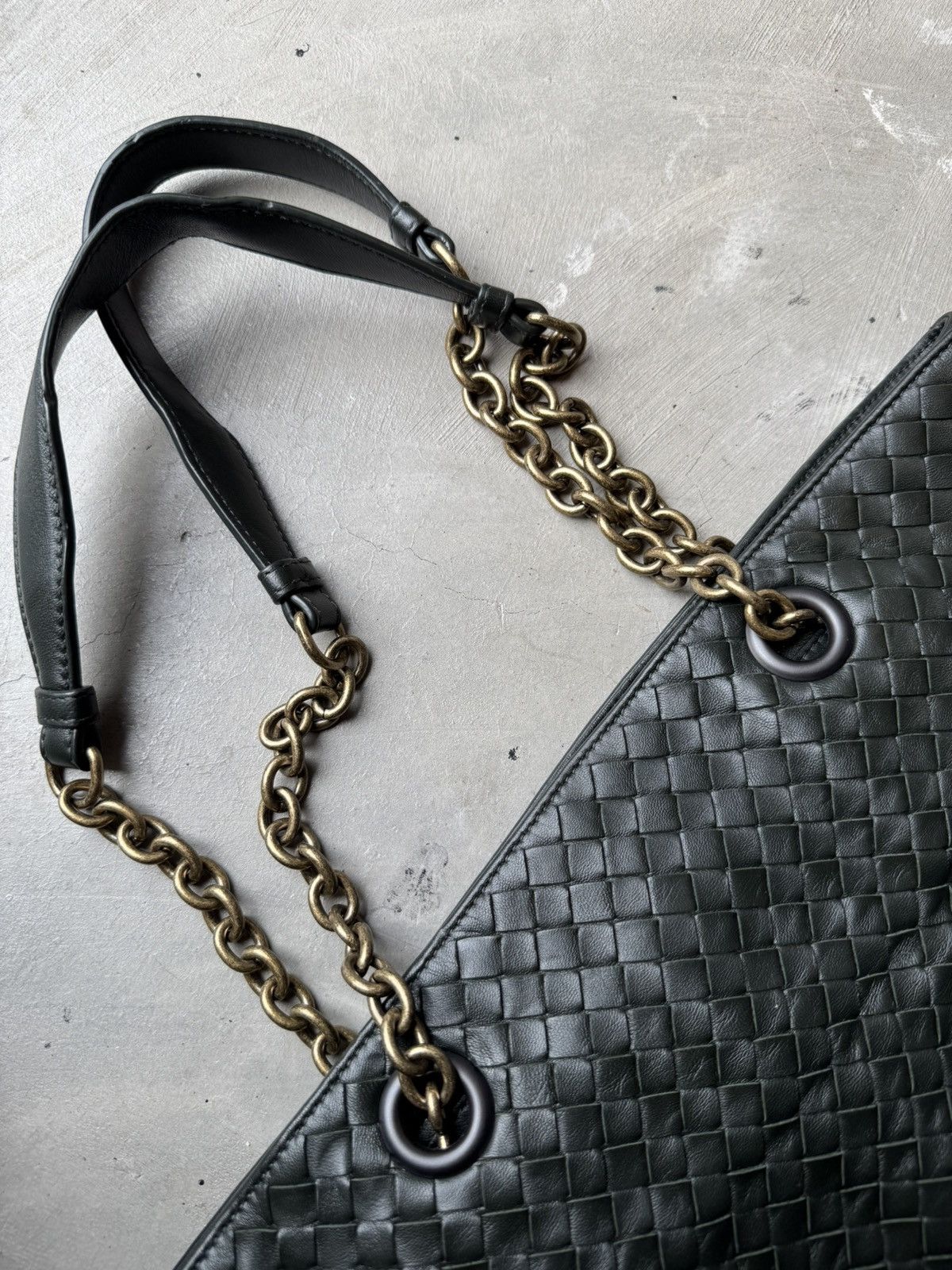 Bottega Veneta Bottega Veneta Medium Intrecciato Double Chain Tote Size ONE SIZE - 9 Thumbnail