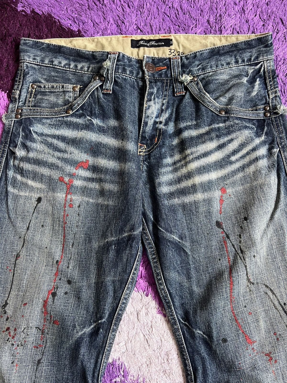If Six Was Nine × Japanese Brand × Vintage Root Three Style Flare Denim Jeans Size US 32 / EU 48 - 2 Thumbnail