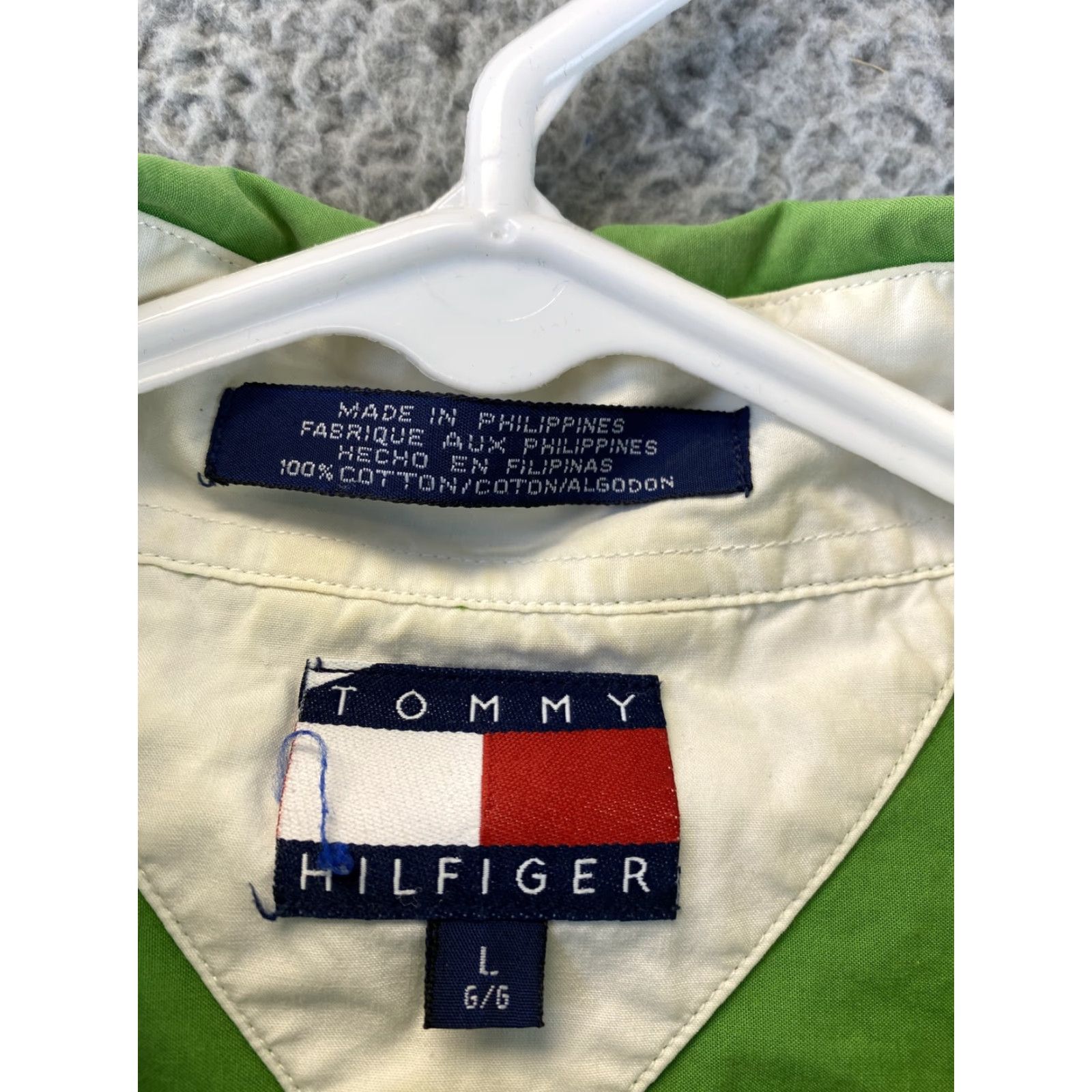 Tommy Hilfiger Tommy Hilfiger Dress Shirt Men Long Sleeve Light Green Large Button Down 89-30 Regular Fit Size 42R - 6 Thumbnail