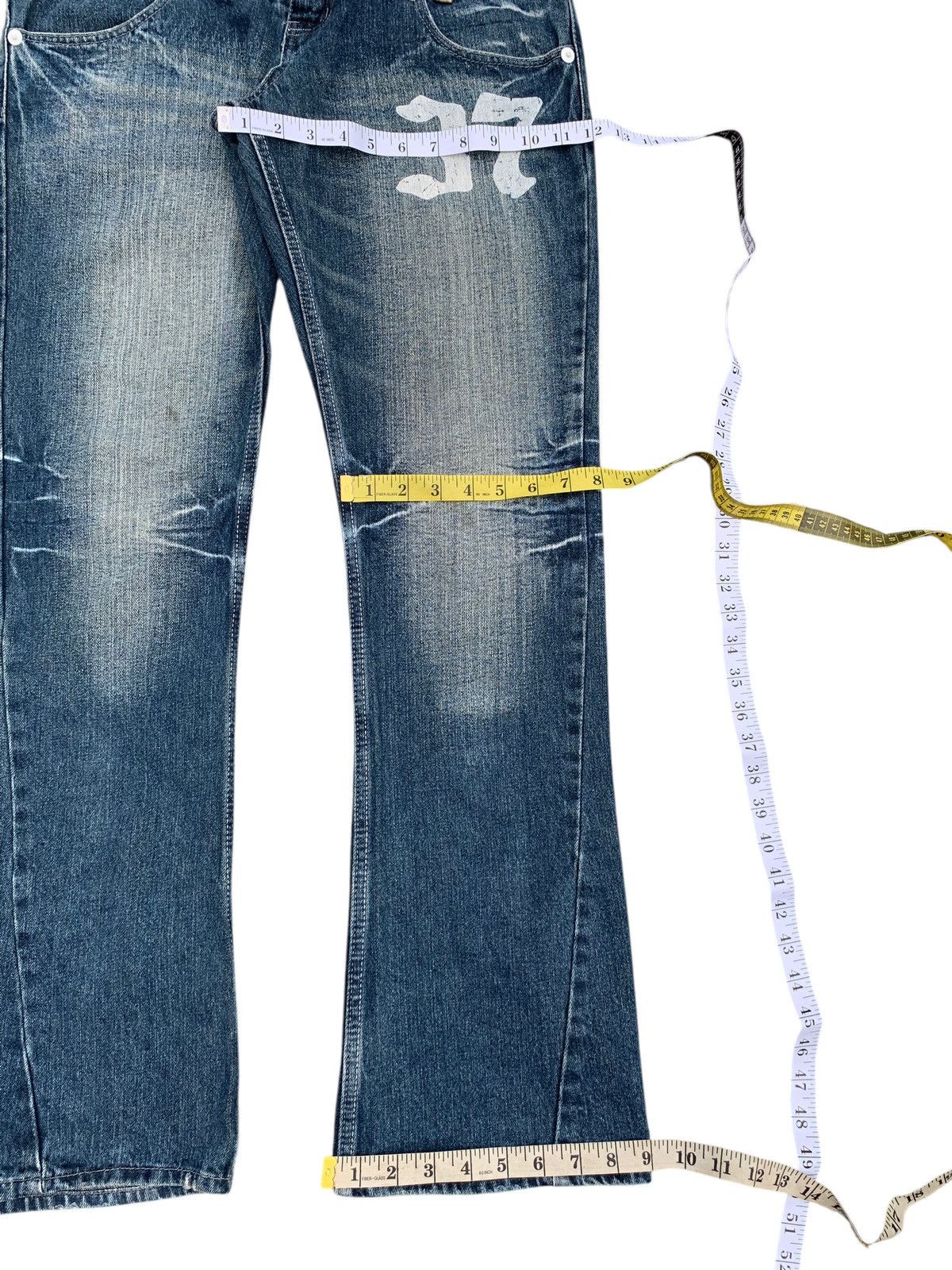 Tornado Mart FLARE JACK SERIKA DOUBLE WAIST WING PUNK DISTRESSED DENIM Size US 32 / EU 48 - 19 Thumbnail