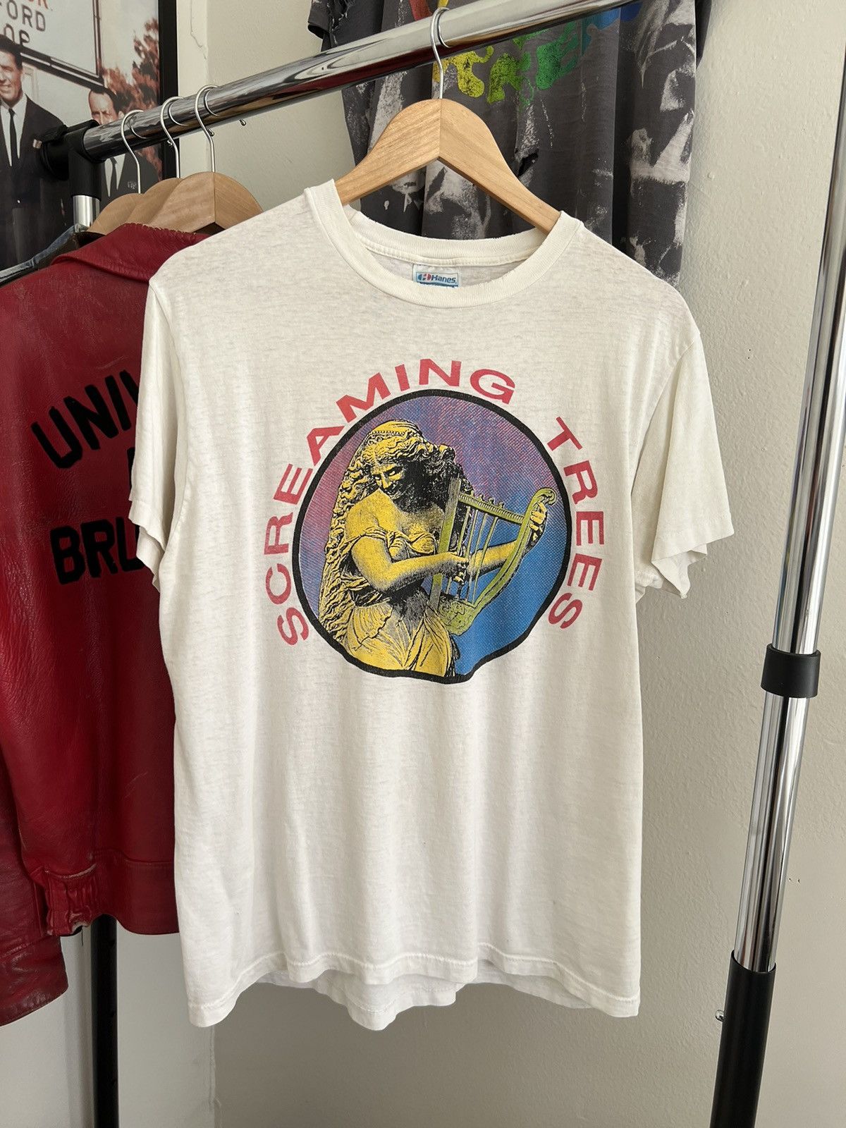 image of Band Tees x Rock T Shirt Vintage 90's Screaming Trees T Shirt Fall Tour Grunge in White (Size Large