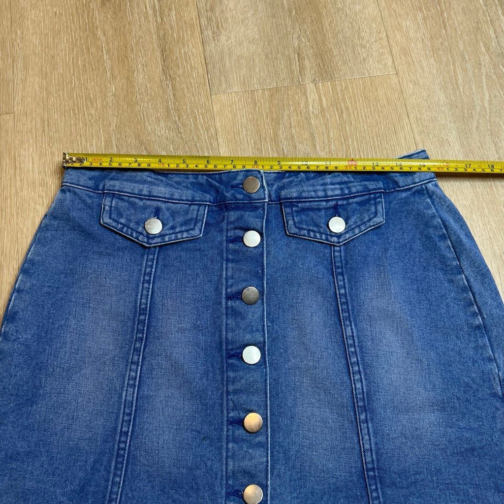 Other Atmosphere, Blue Wash w/ Fading Snap Away Denim Skirt 100% C Size 30" / US 8 / IT 44 - 3 Thumbnail