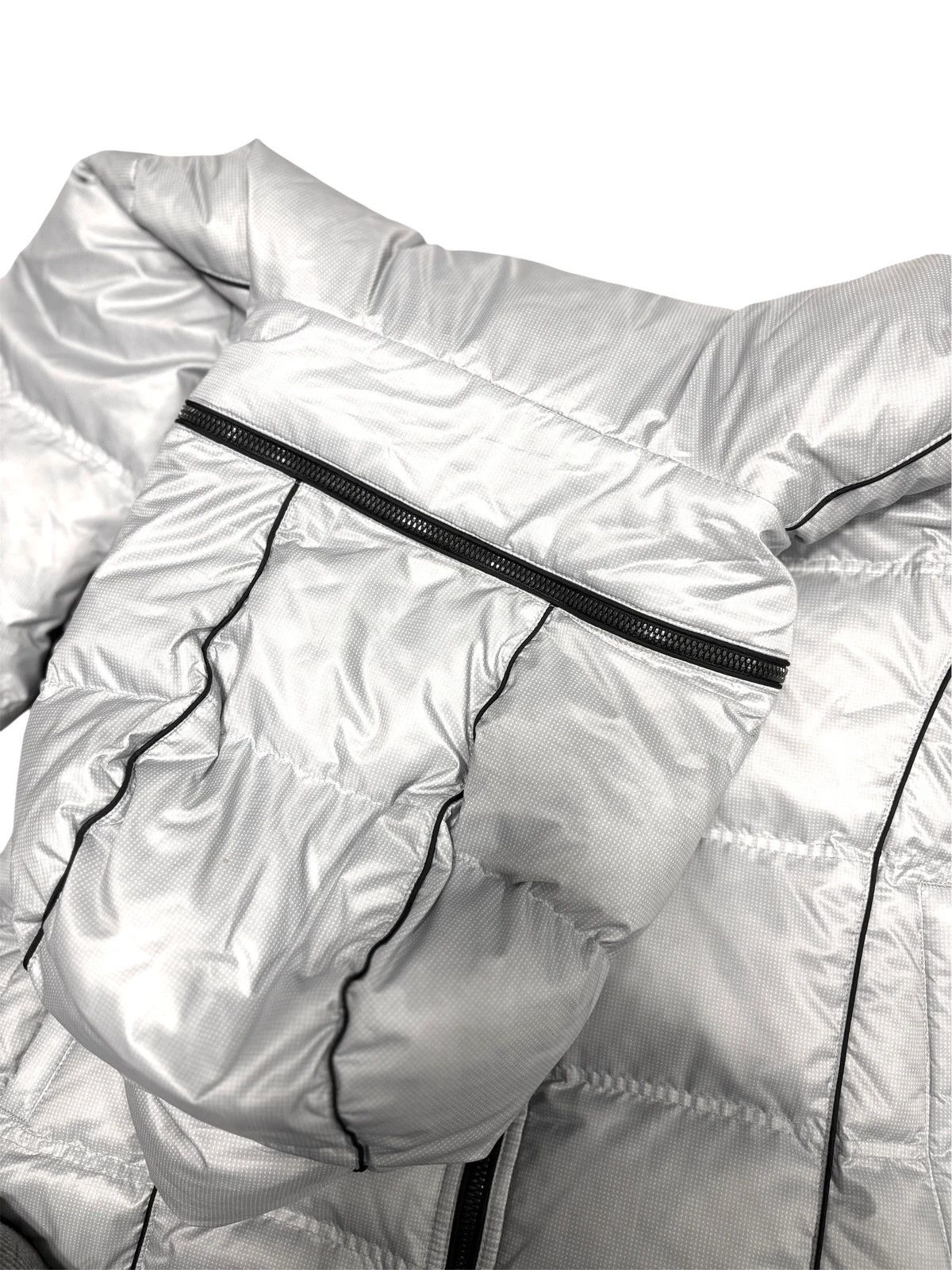 HIDEAWAYS Japanese Brand White Cross Zip down puffer jacket Size US M / EU 48-50 / 2 - 3 Thumbnail