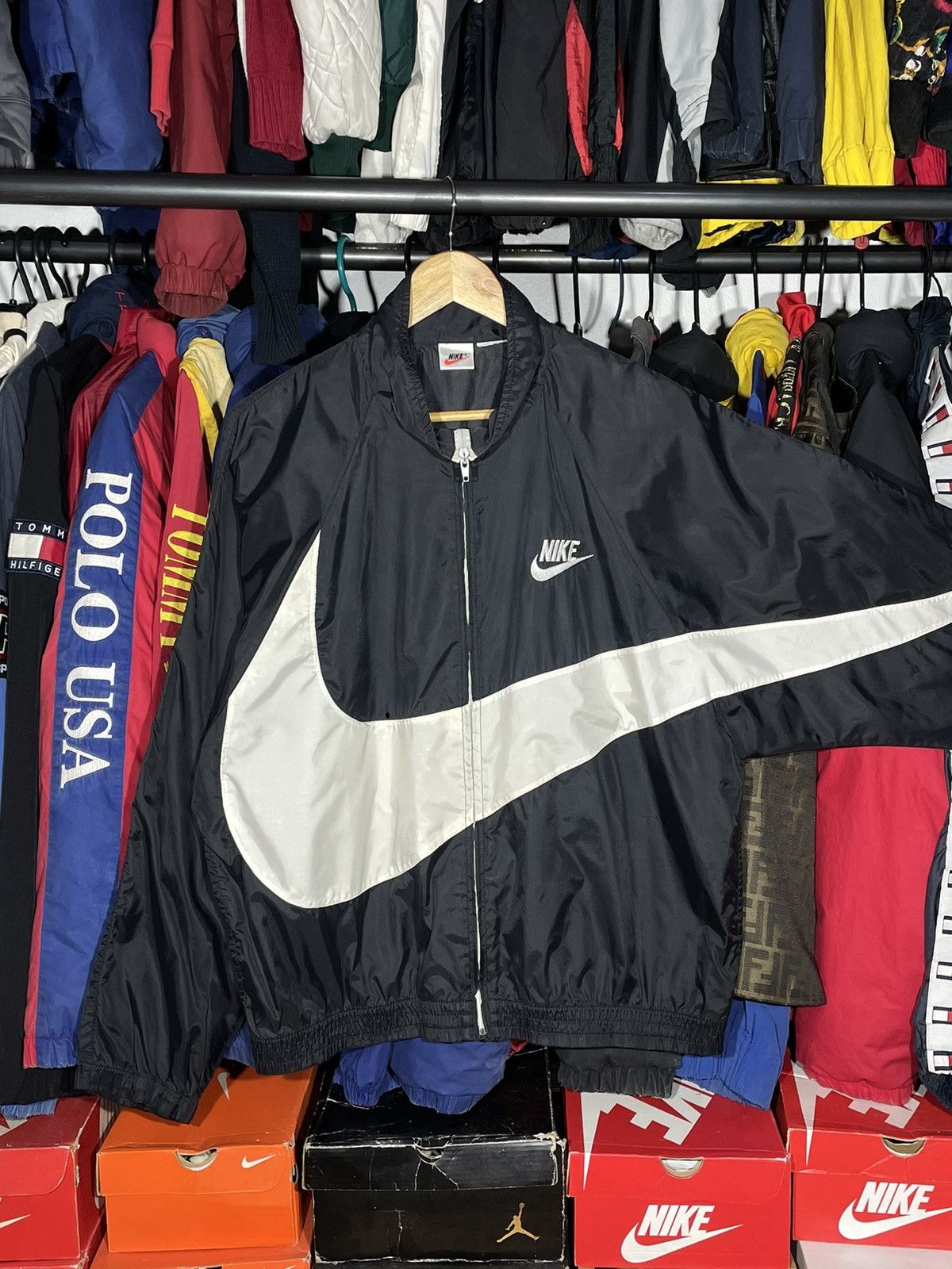 Nike × Vintage Windbreaker Nike Big Swoosh Vintage 90’s Size US M / EU 48-50 / 2 - 5 Thumbnail