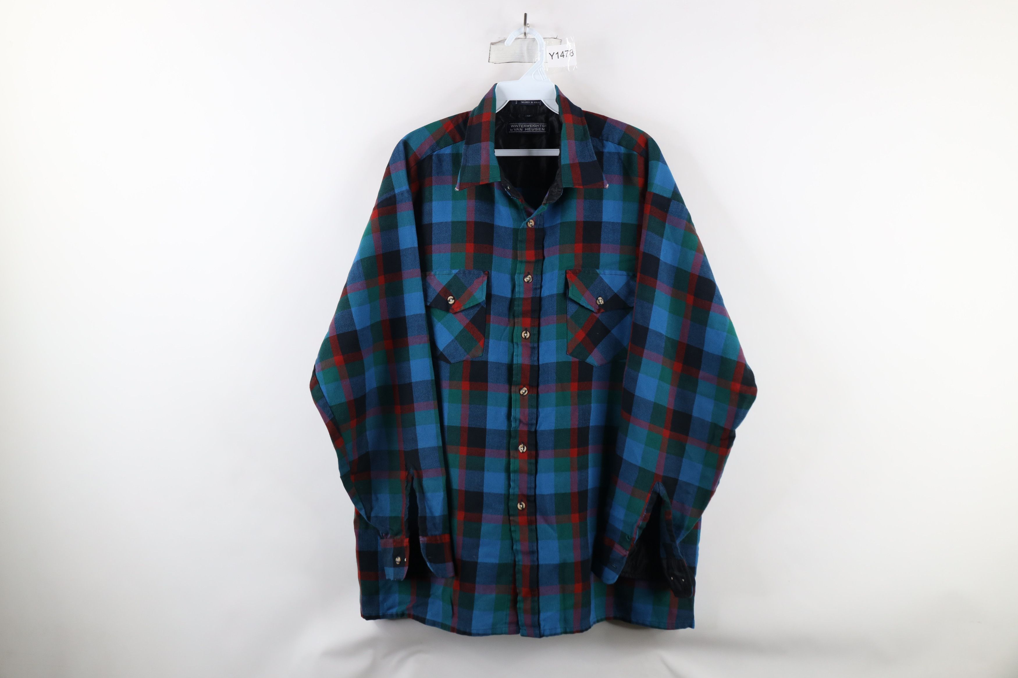Vintage Vintage 90s Streetwear Collared Button Shirt Rainbow Plaid Size US XL / EU 56 / 4 - 1 Thumbnail